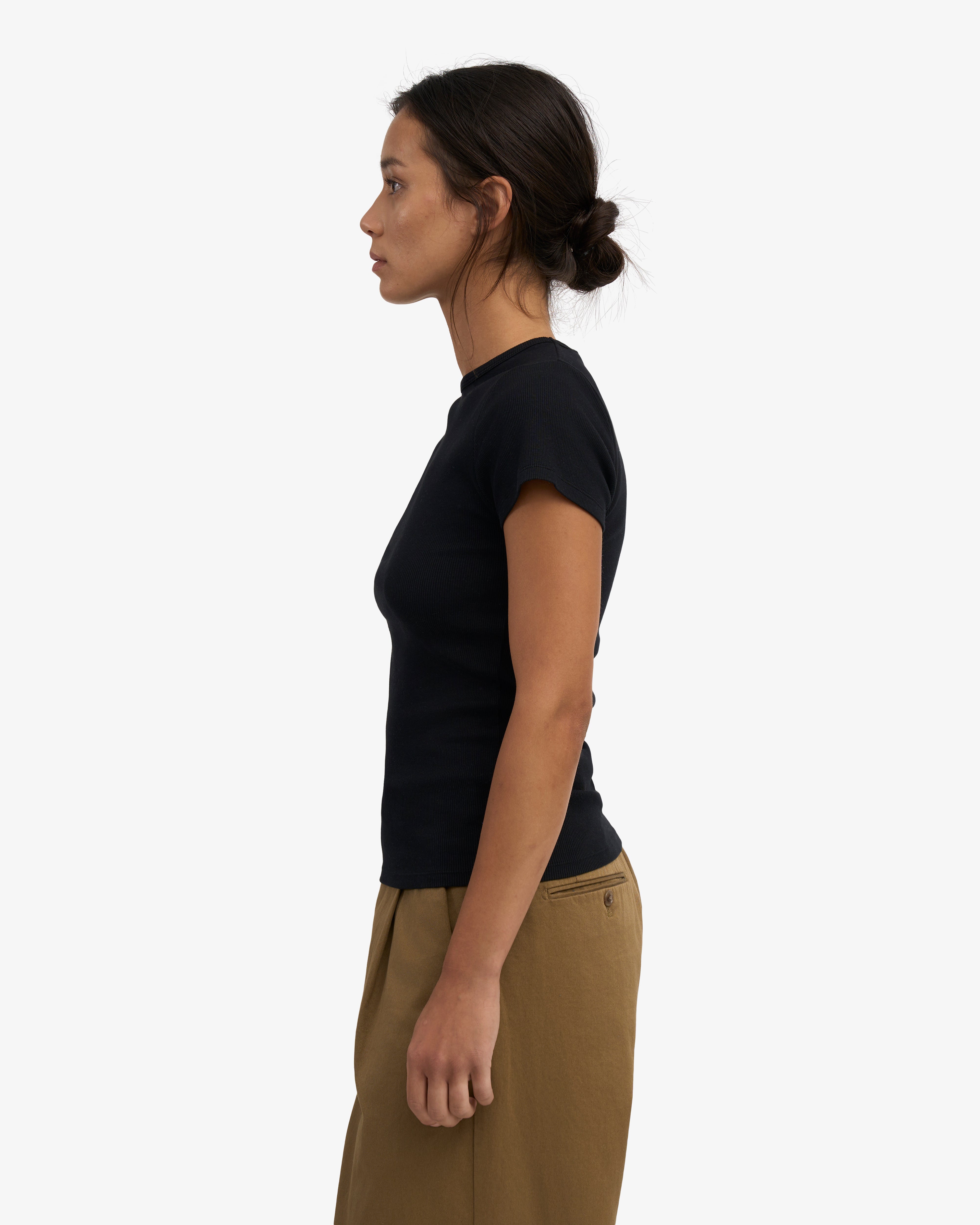 Colorful Standard Organic Rib SS T-Shirt côtelé manches courtes Deep Black