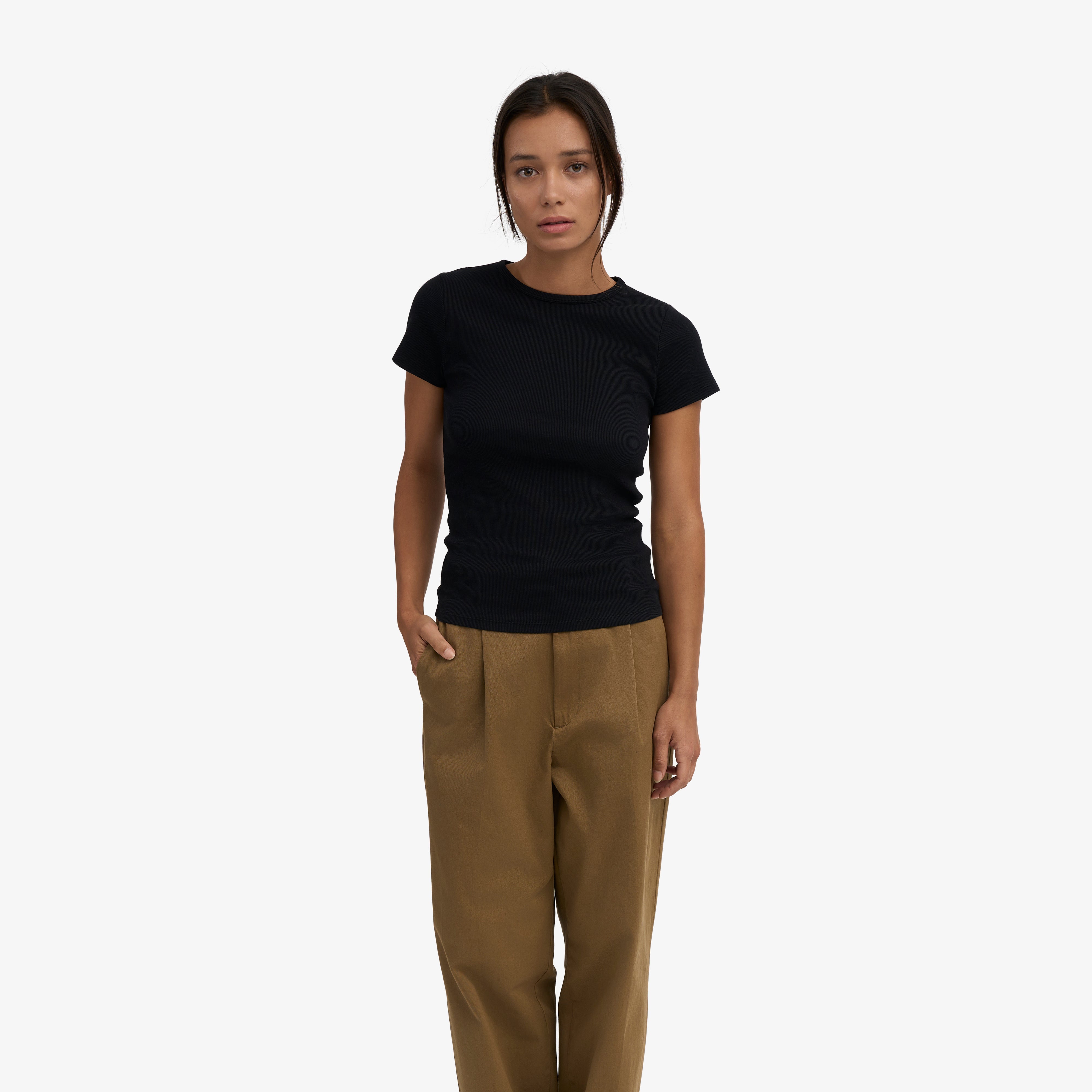 Colorful Standard Organic Rib SS T-Shirt côtelé manches courtes Deep Black