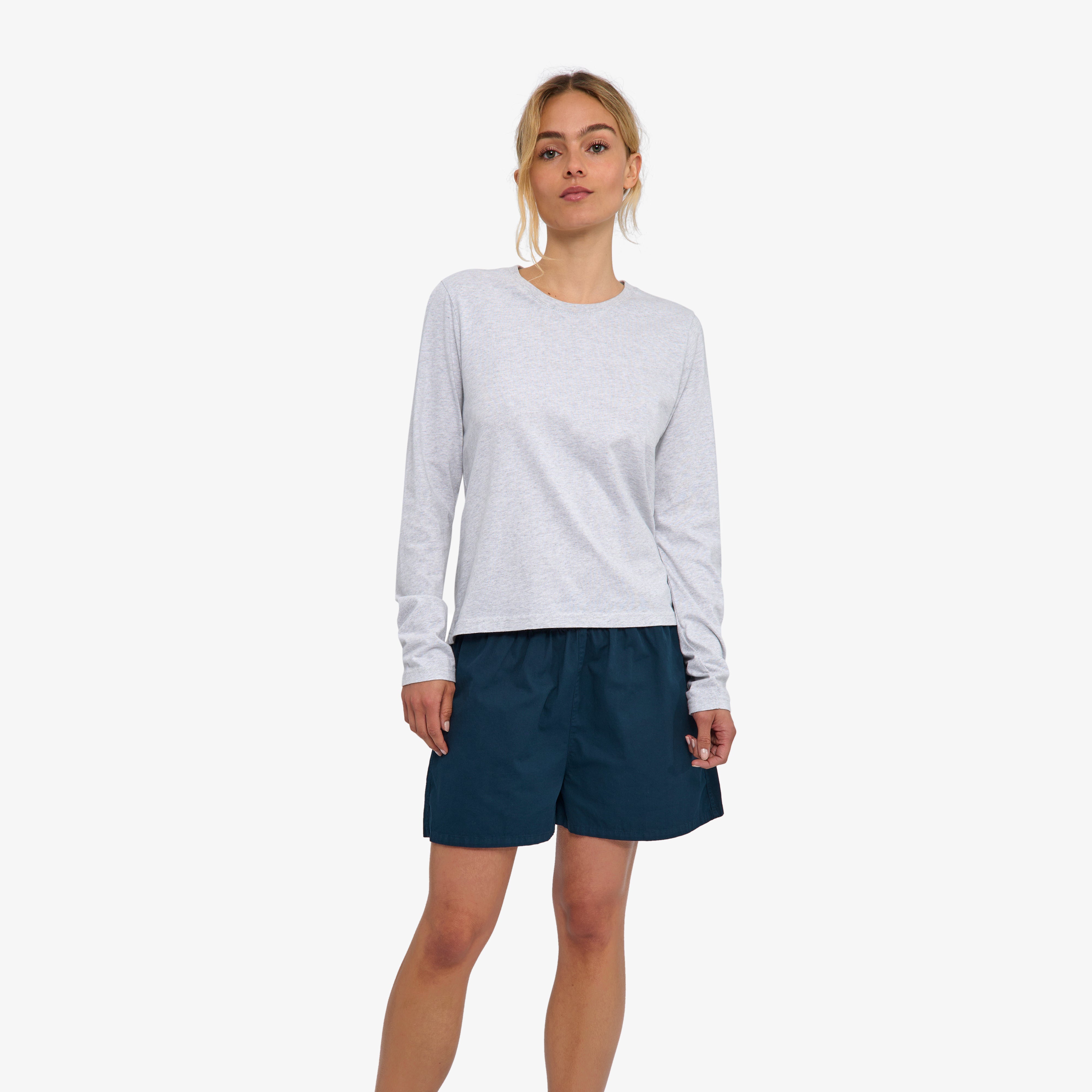 Colorful Standard Women Organic Rib LS T-Shirt manches longues Snow Melange