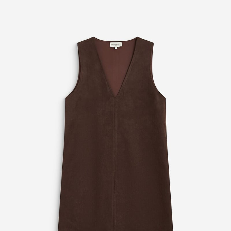 Anaya Robe chasuble en suédine — Marron — Grace & Mila