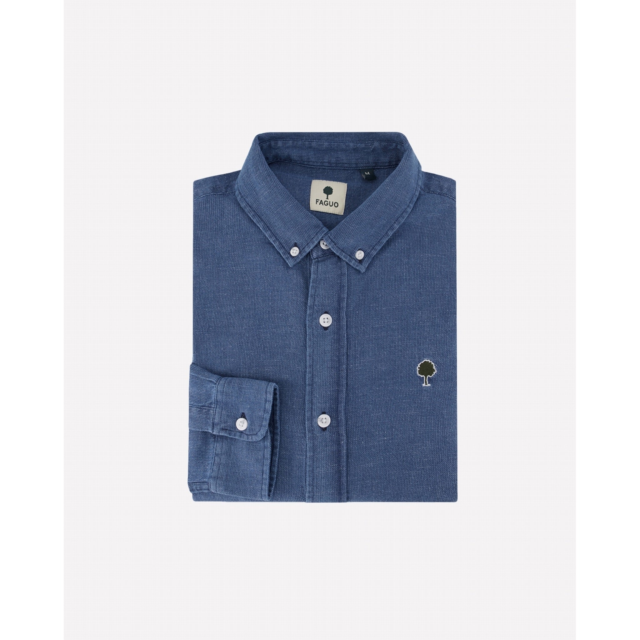 FAGUO IVOY Chemise en coton tissé Denim chiné – FAGUO | Appart 17