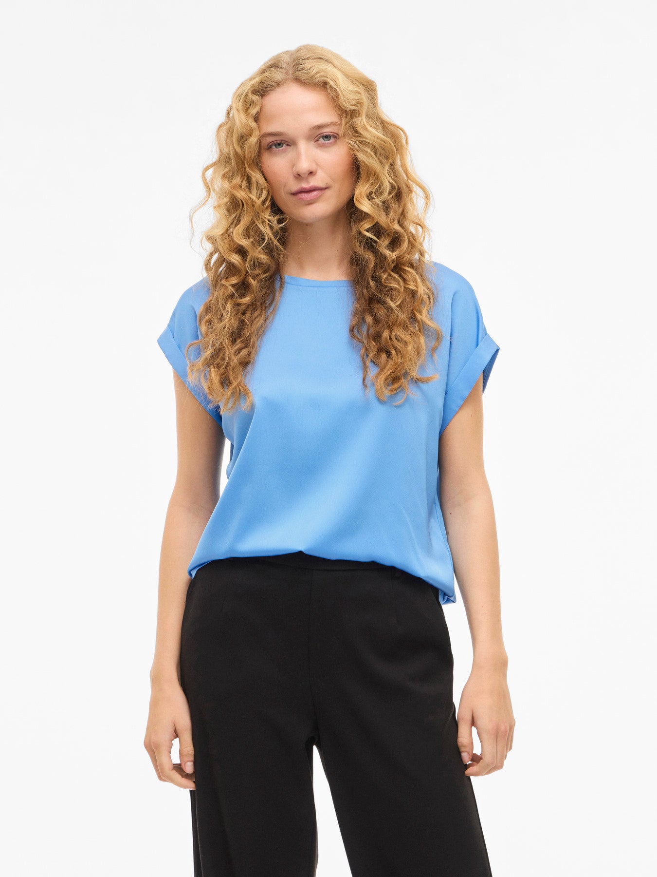 VIELLETTE S/S SATIN TOP - NOOS