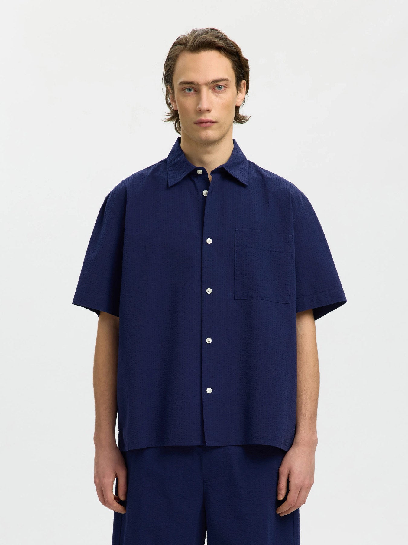 SLHRLXSTUART Chemise Lavée En Coton Bio — Selected — zoom matière | Appart 17