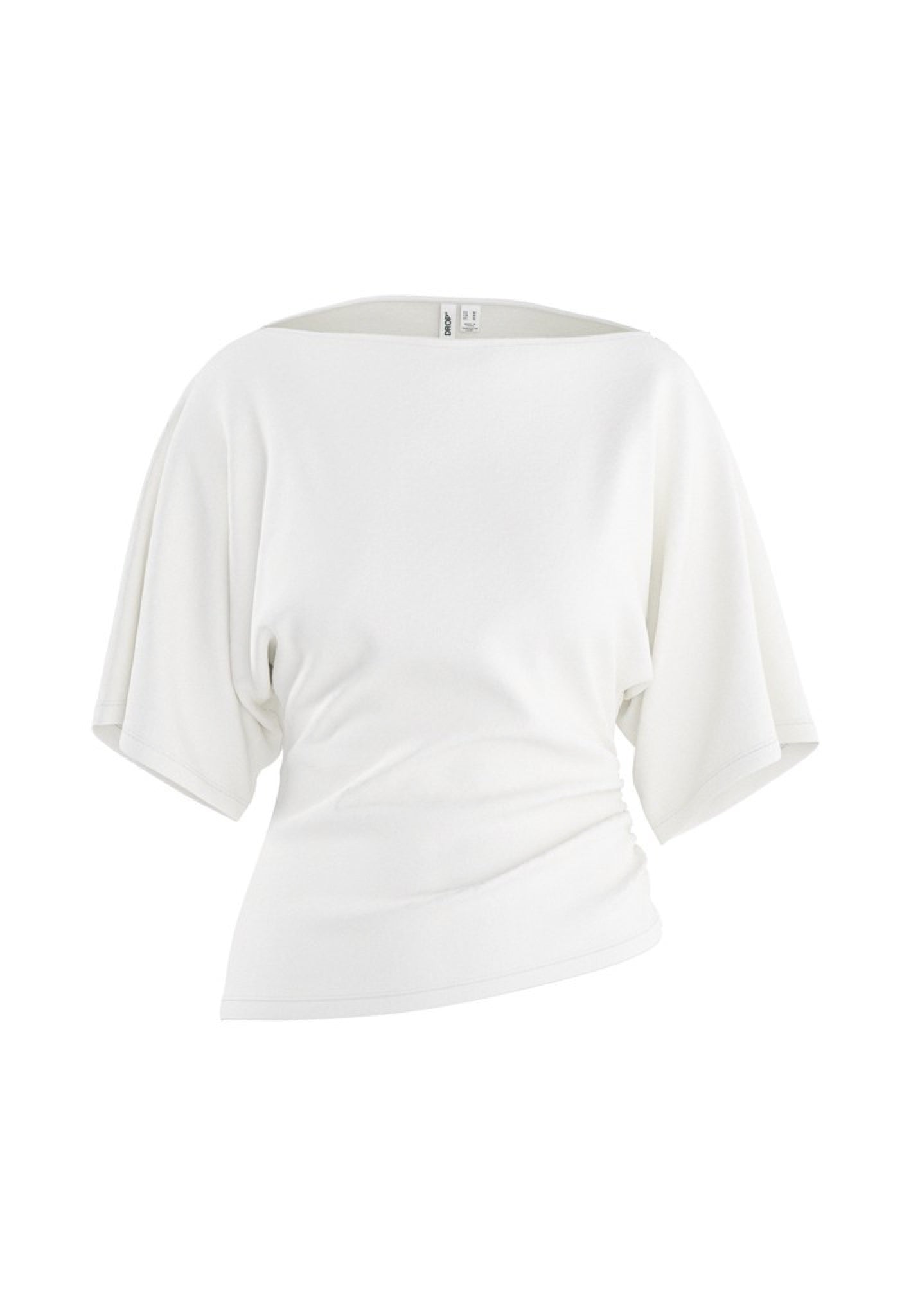 Top drapé manches courtes Blanc – HYPEDROP | Appart 17