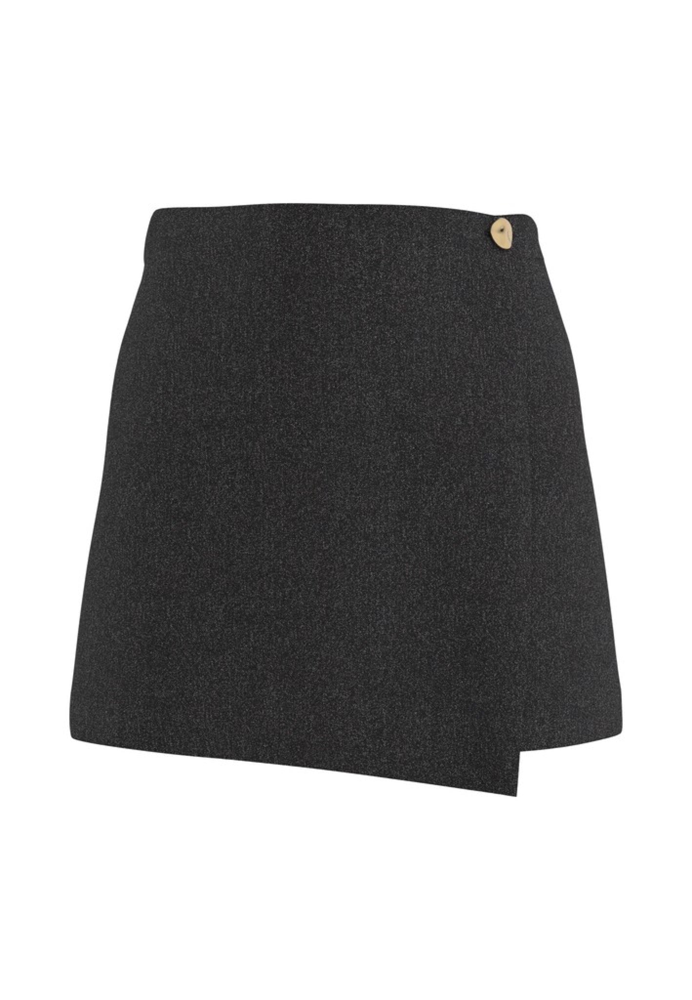 HDTINE Jupe courte portefeuille Black Melange – HYPEDROP | Appart 17