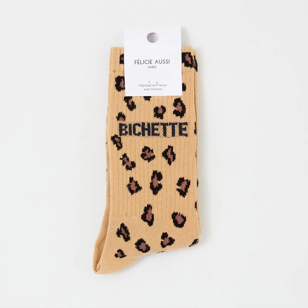 Chaussettes bichette léopard sable 36/40 — Felicie Aussi | Appart 17 Bruxelles