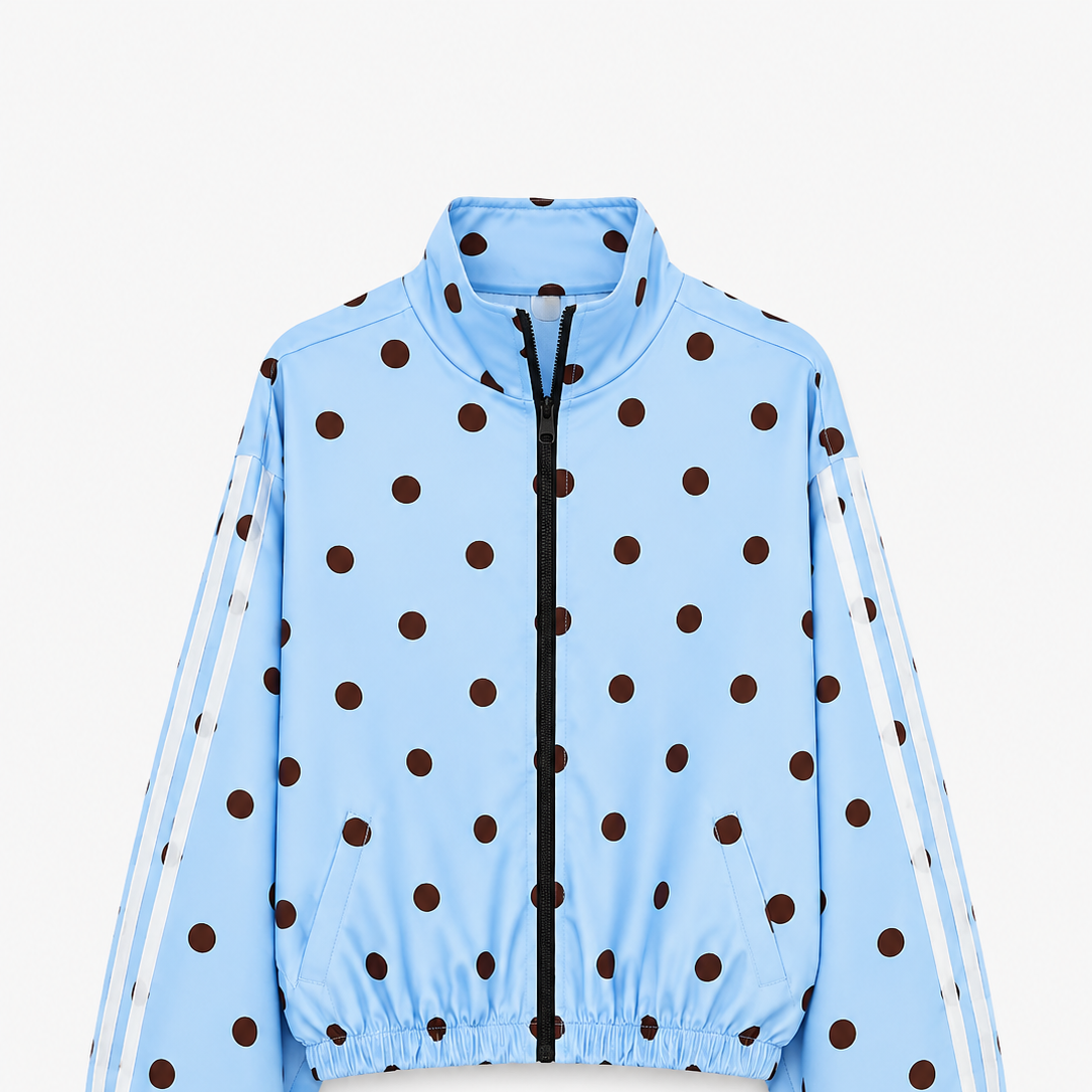 Veste zippée polka dot