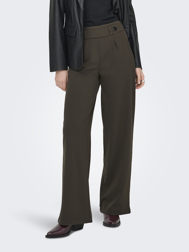JdY JDYGEGGO Pantalon Large Maille Femme Chocolate Brown