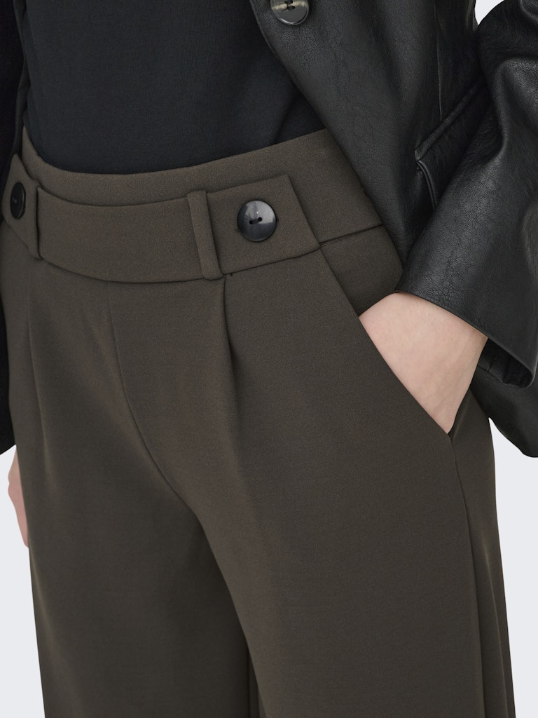 JdY JDYGEGGO Pantalon Large Maille Femme Chocolate Brown