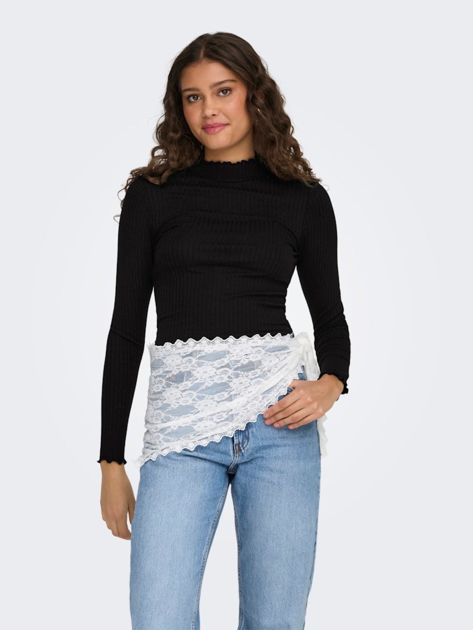 JDYFRANSISKA Top col montant manches longues Black – JDY | Appart 17
