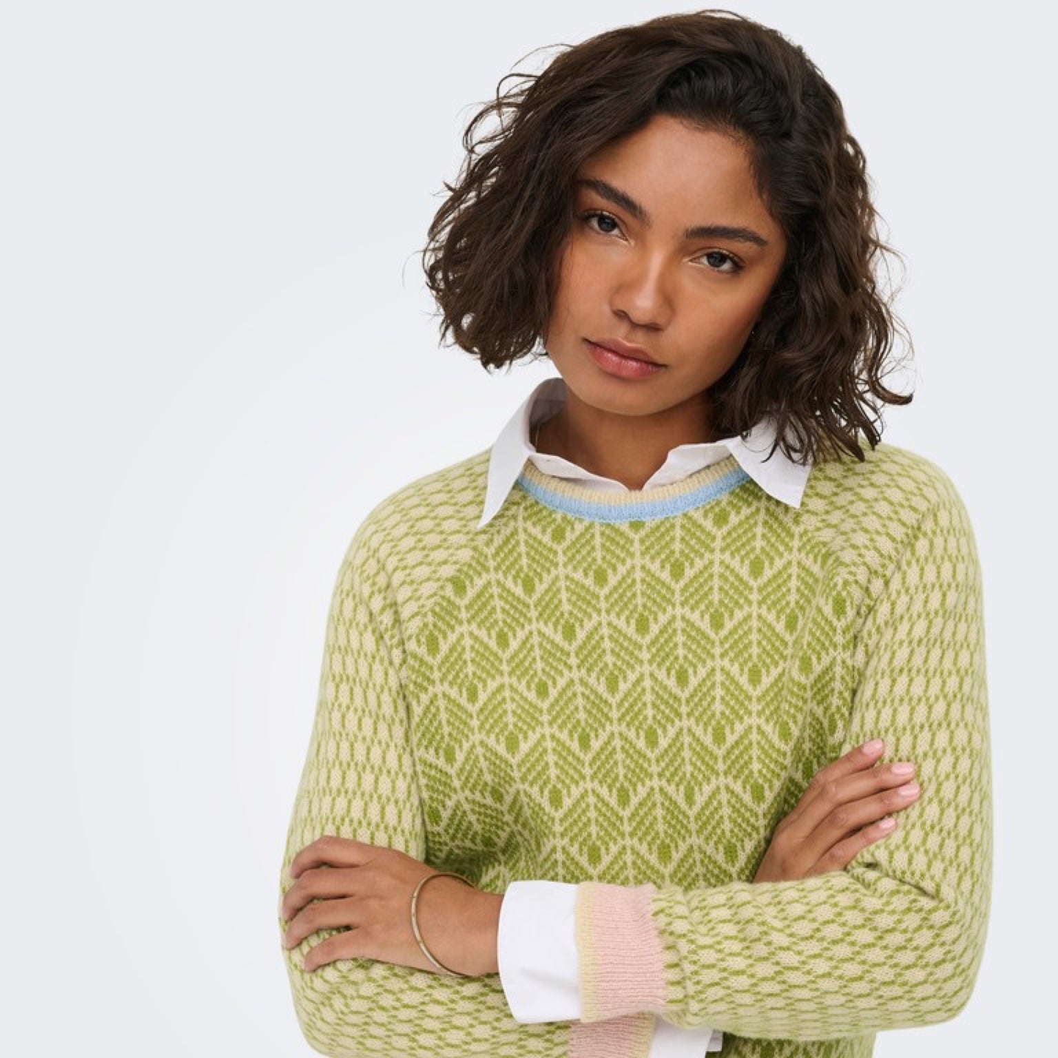 JDYBRYN Pull jacquard col rond — Crème Brûlée Woodbine & Peachskin & Crème Brûlée Toffee Crème Brûlée Woodbine | Appart 17