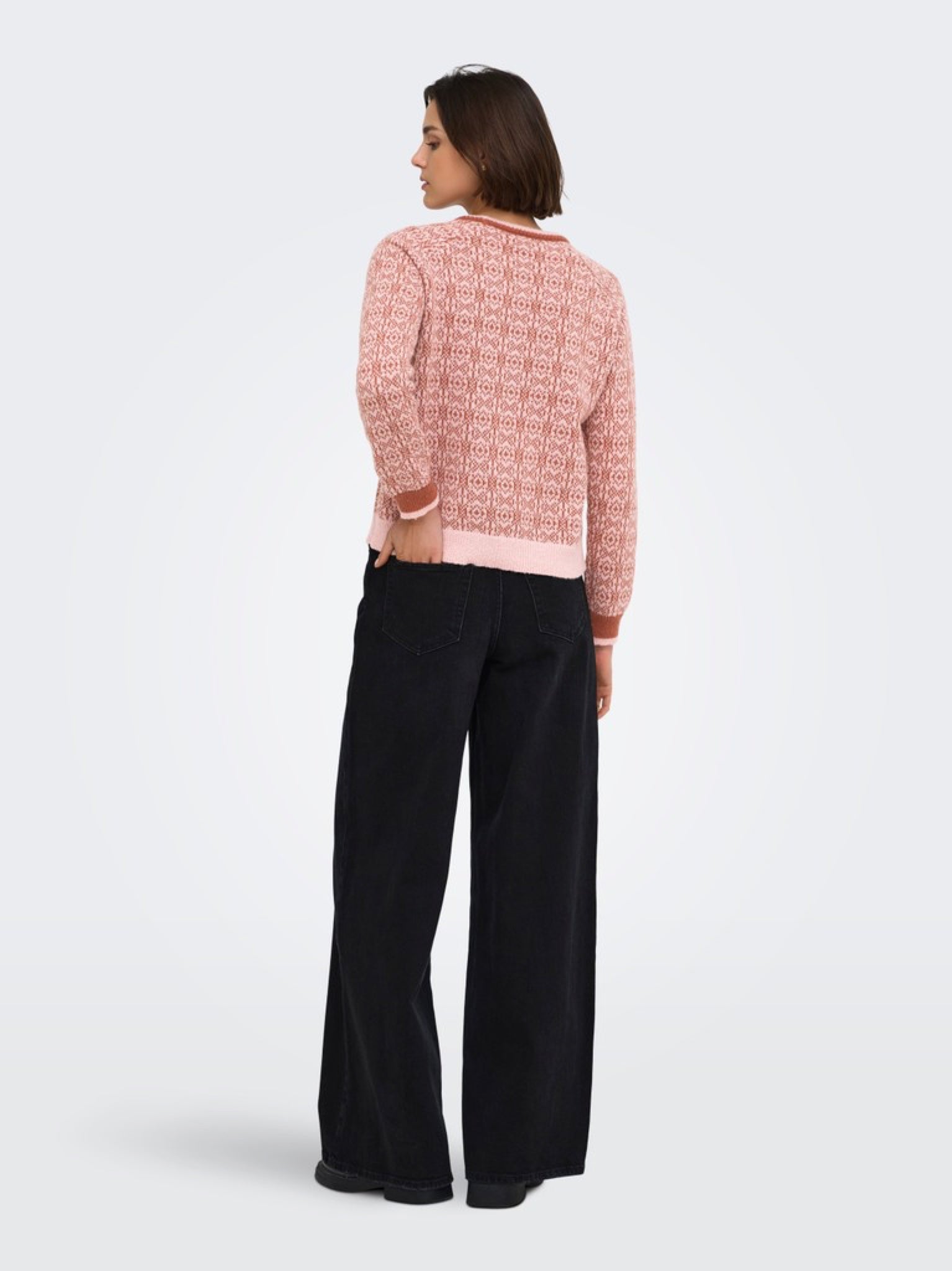JDYBRYN Pull jacquard col rond — Crème Brûlée Woodbine & Peachskin & Crème Brûlée Toffee Peachskin | Appart 17