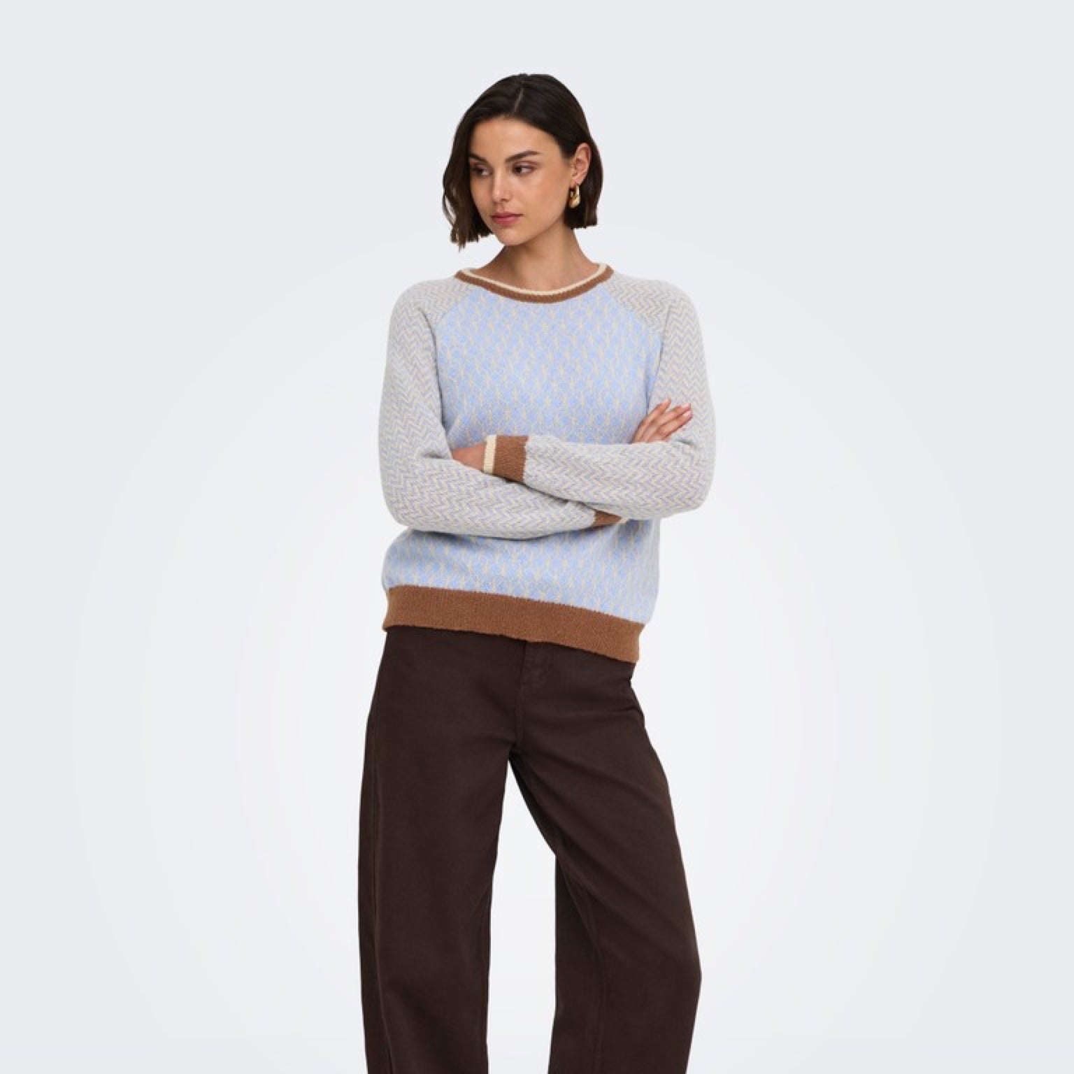 JDYBRYN Pull jacquard col rond — Crème Brûlée Woodbine & Peachskin & Crème Brûlée Toffee Crème Brûlée Toffee | Appart 17