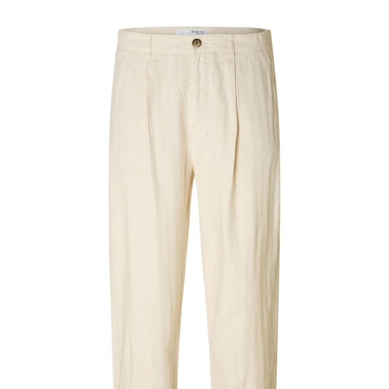 SLH180-RELAXED CROP RON LINEN BLEND PANT