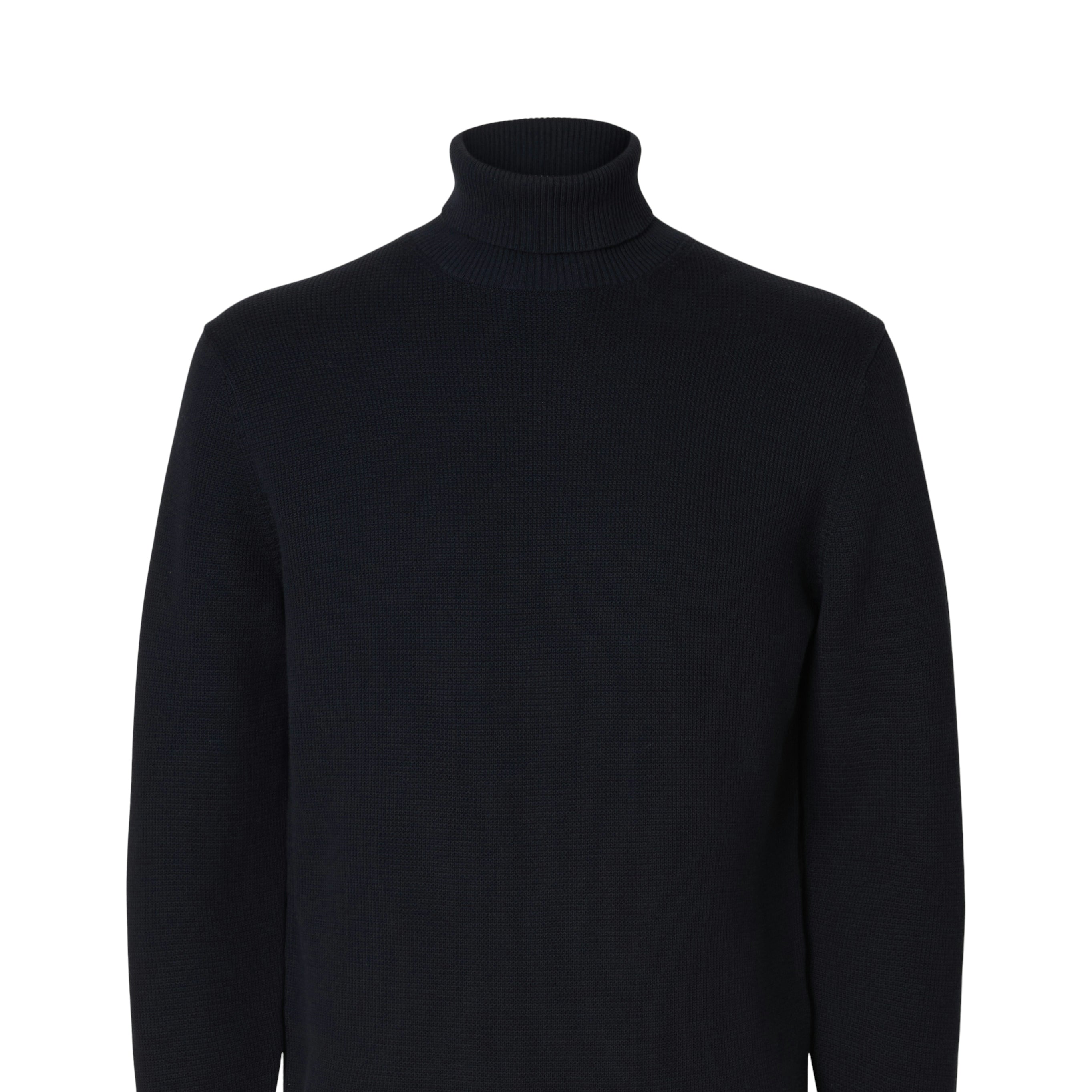 SLHDANE LS KNIT STRUCTURE ROLL NECK NOOS