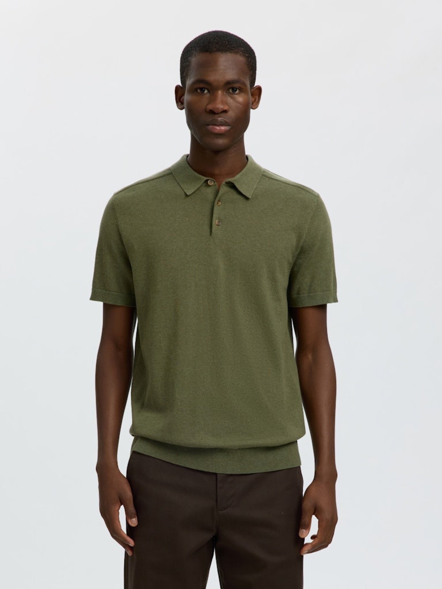 SLMBERG Polo maille manches courtes Kalamata Melange – Selected Homme | Appart 17