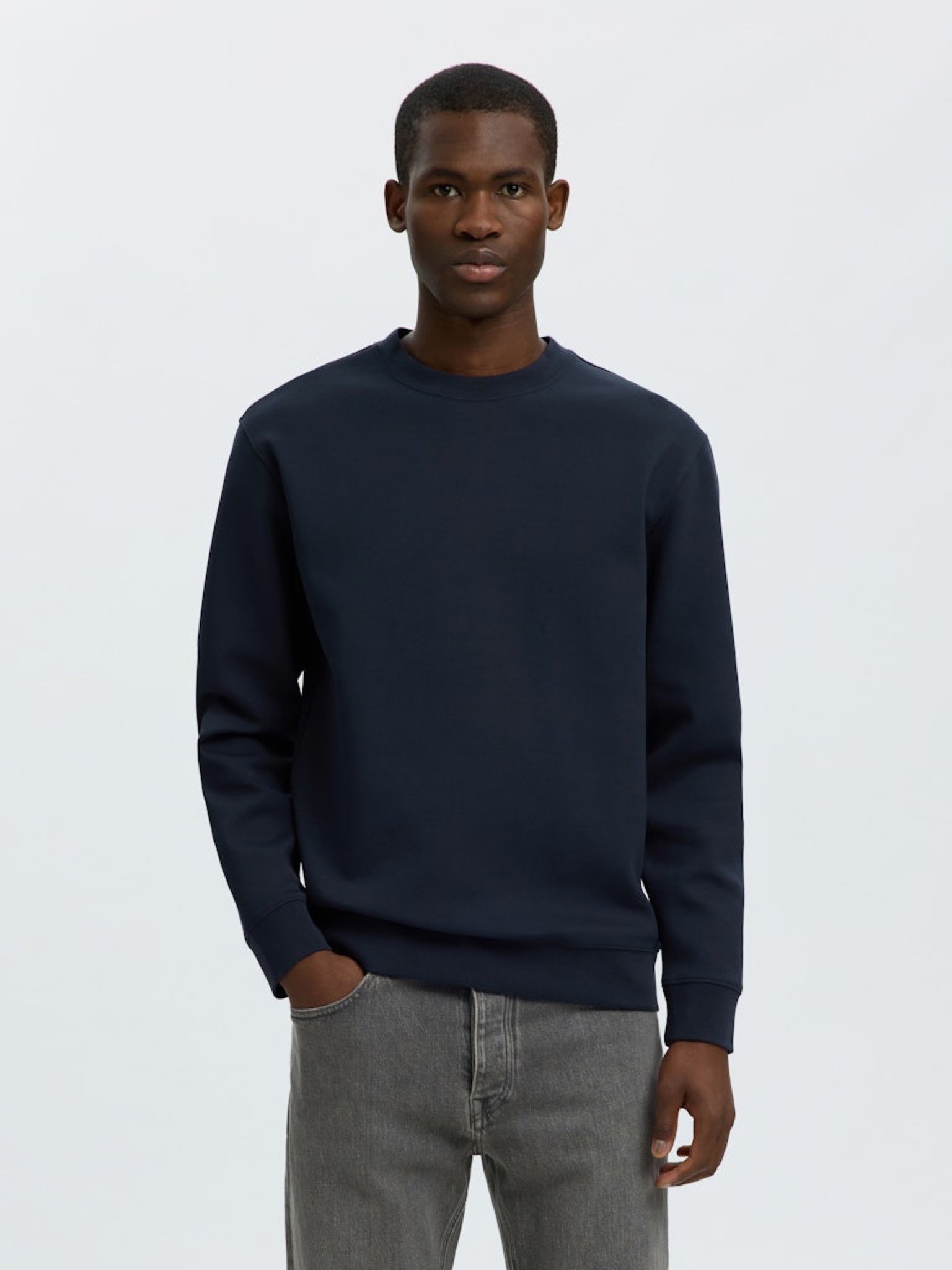 SLMTOM Sweat-shirt col rond doux Sky Captain – Selected Homme | Appart 17