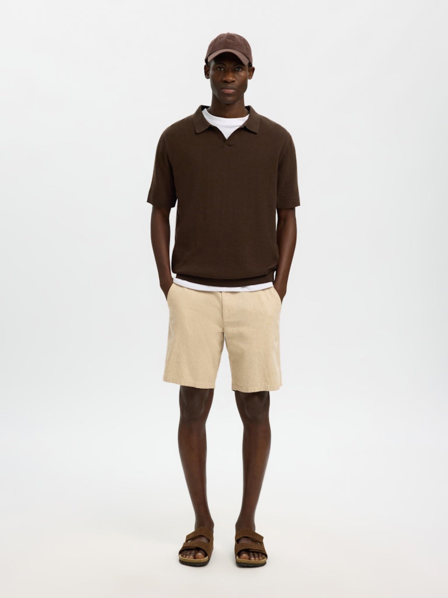 SLMREGULAR-BRODY Short en lin mélangé Incense Mixed w. Oatmeal – Selected Homme | Appart 17