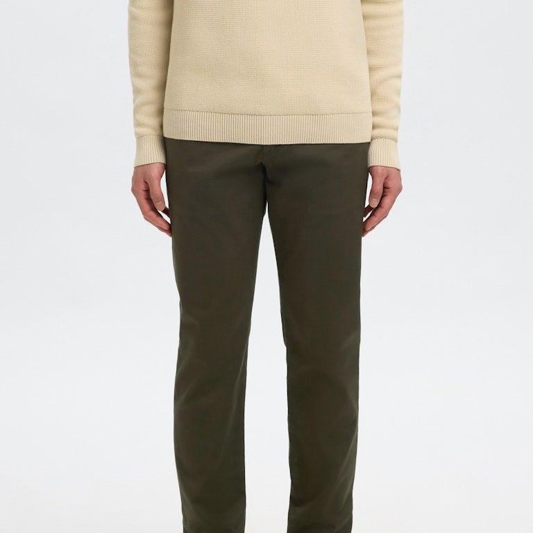 Selected Homme SLM175 Pantalon slim chino stretch coton bio Vert forêt — vue 6