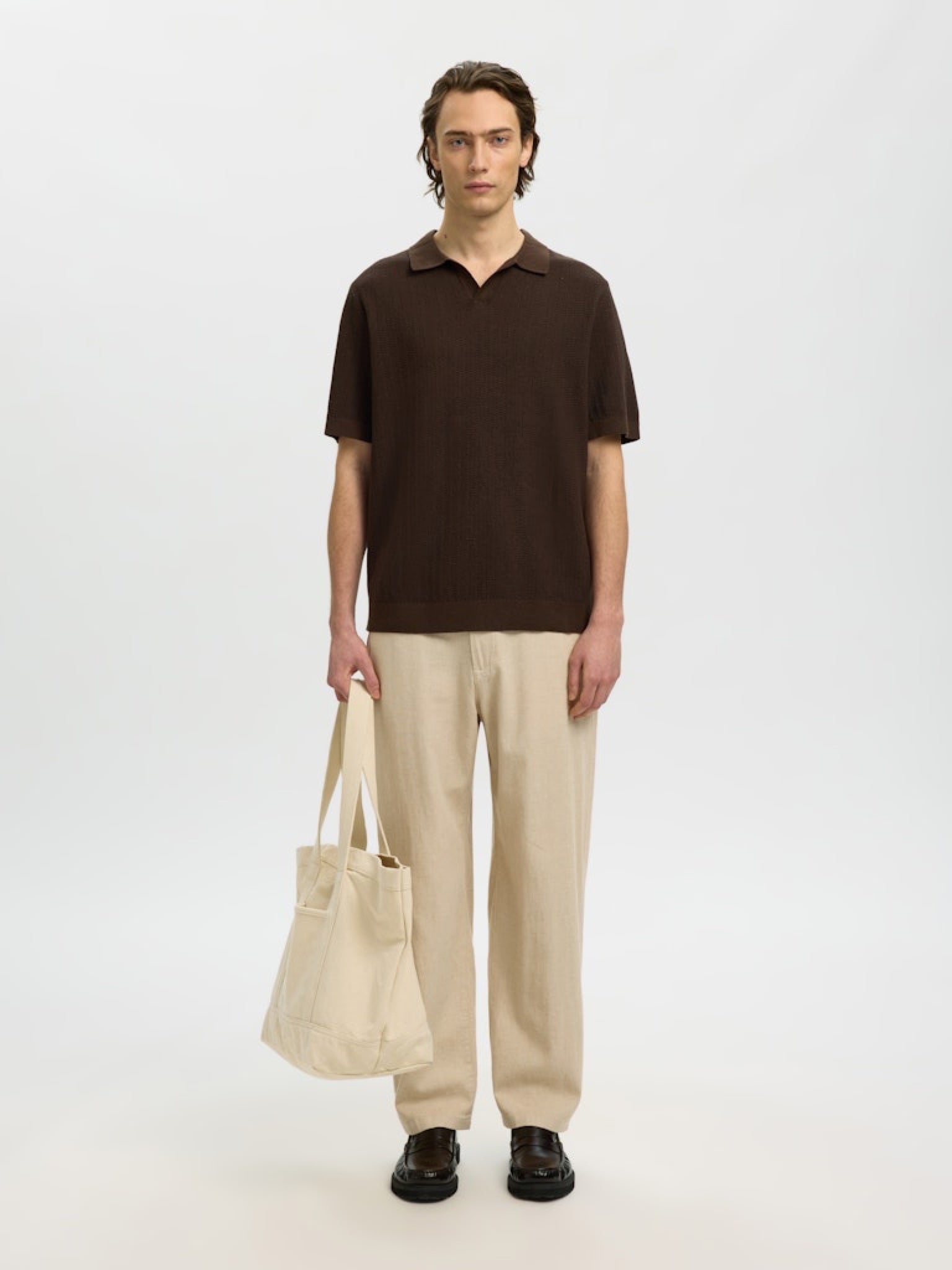 SLM220-LOOSE Pantalon en lin coupe loose Incense – Selected Homme | Appart 17
