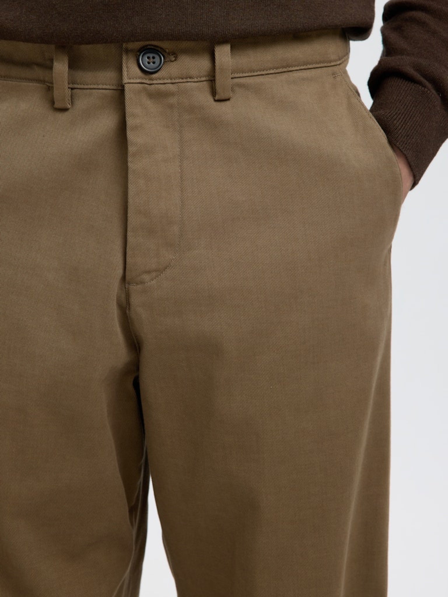 SLM220-LOOSE Pantalon en twill coupe loose Chocolate Chip – Selected Homme | Appart 17