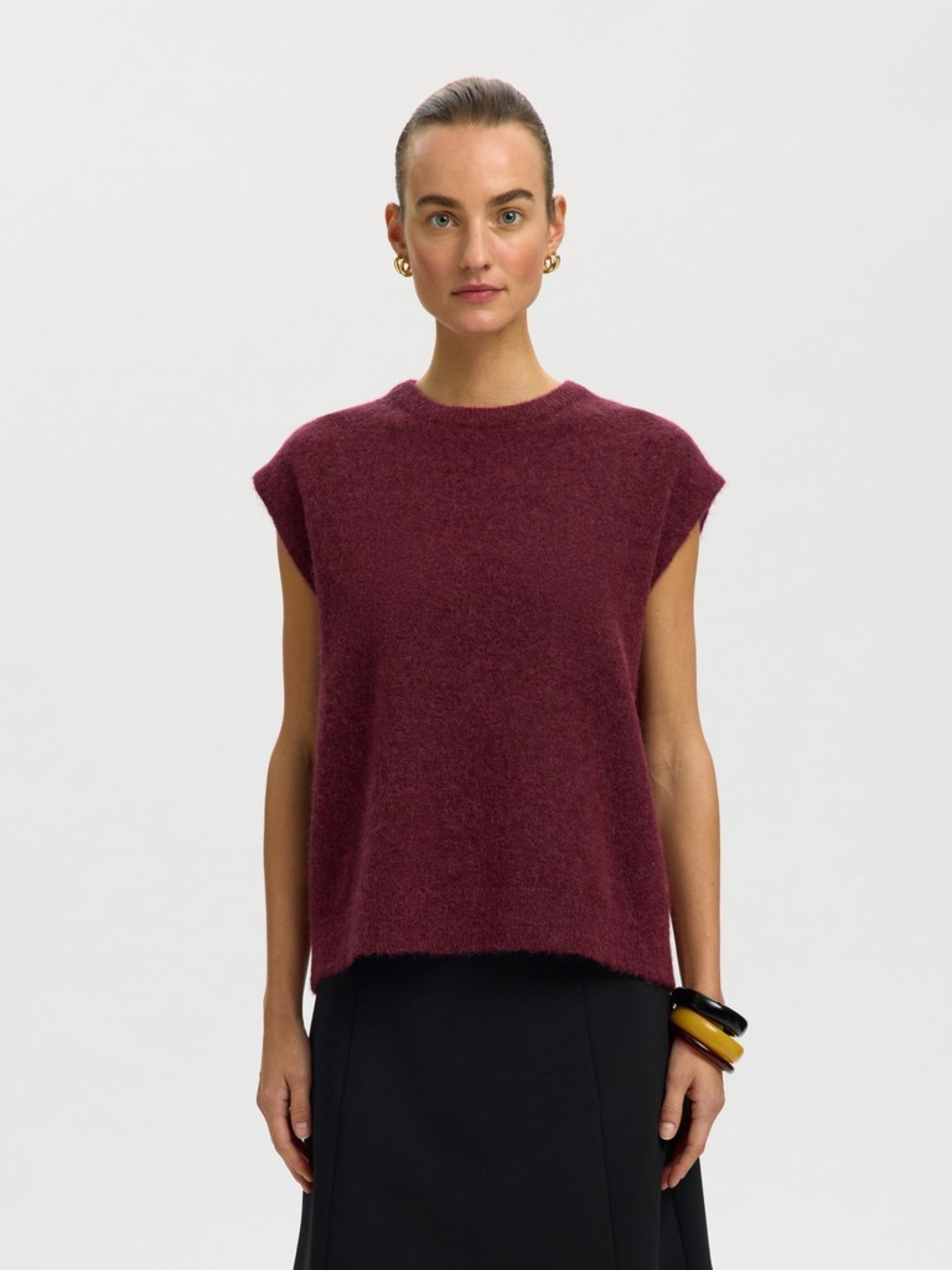 SLWLULU Gilet sans manches — Tawny Port Melange | Appart 17
