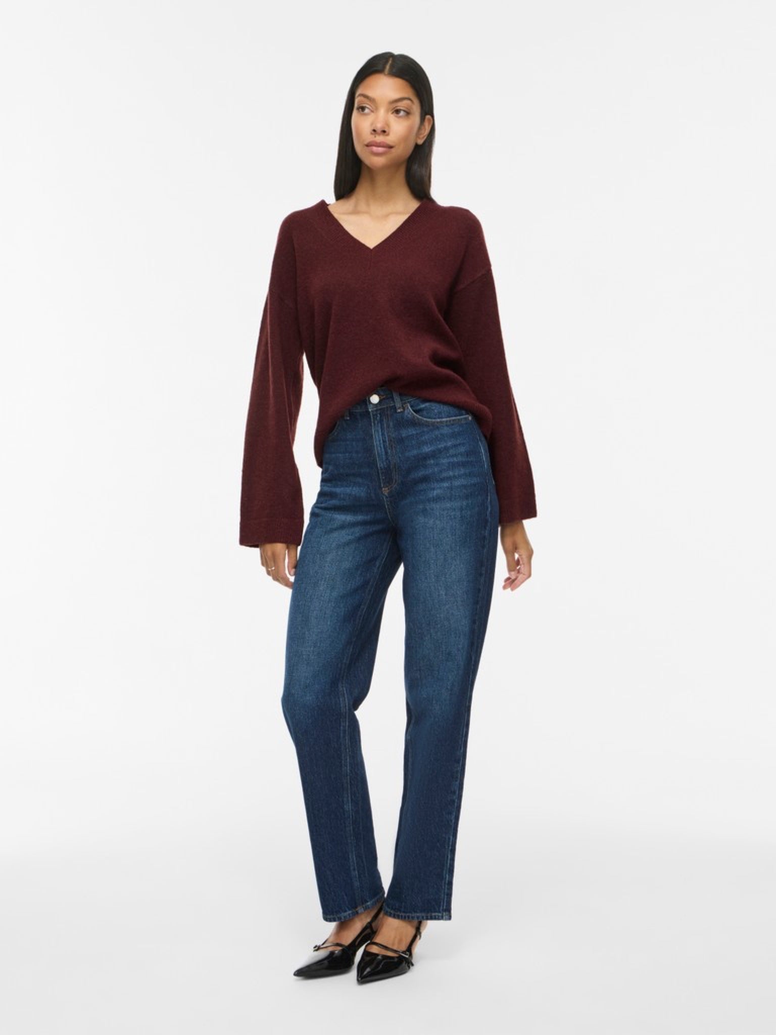 VILIGA Pull col V réversible en maille Port Royale – VILA | Appart 17