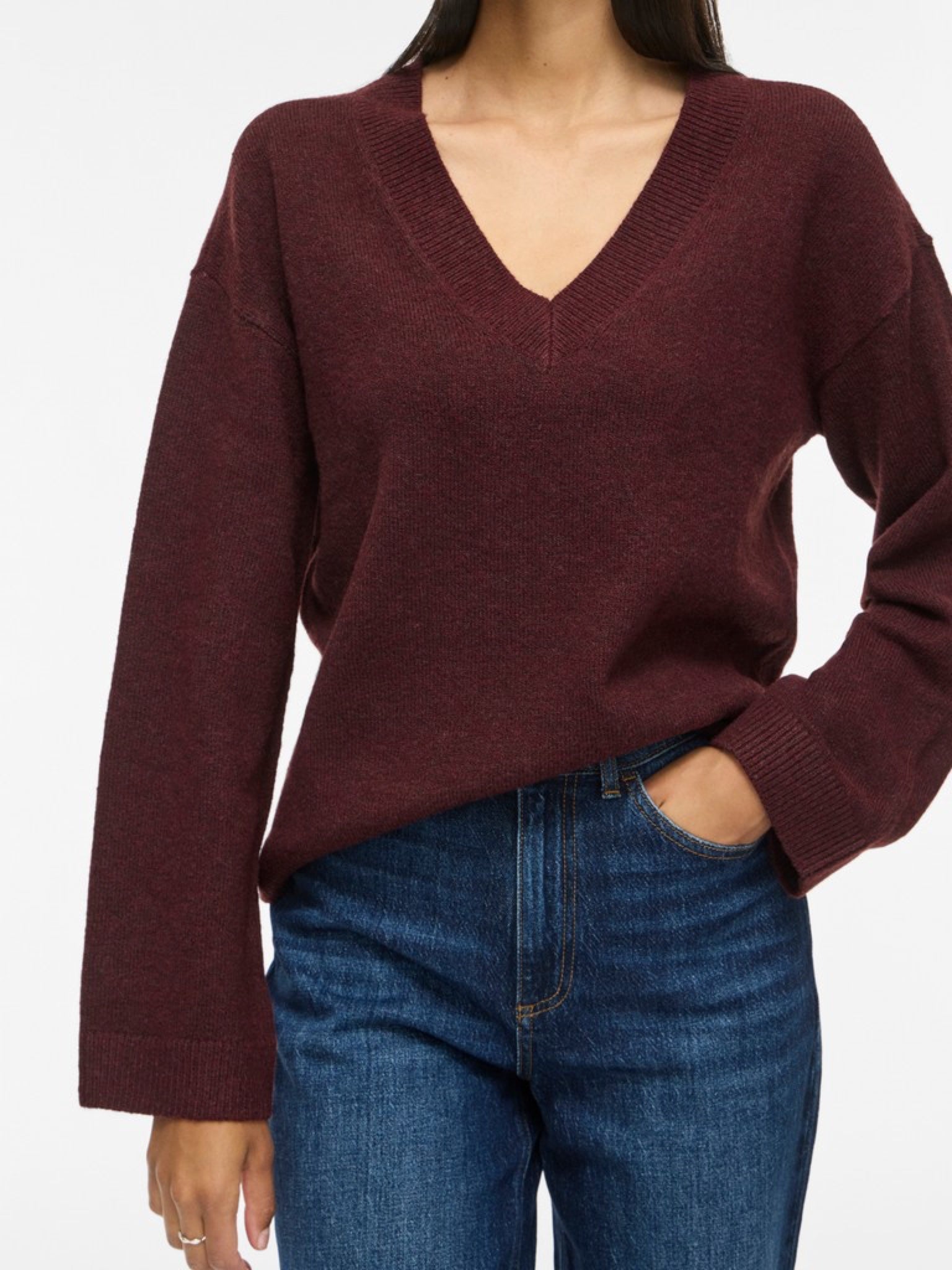 VILIGA Pull col V réversible en maille Port Royale – VILA | Appart 17
