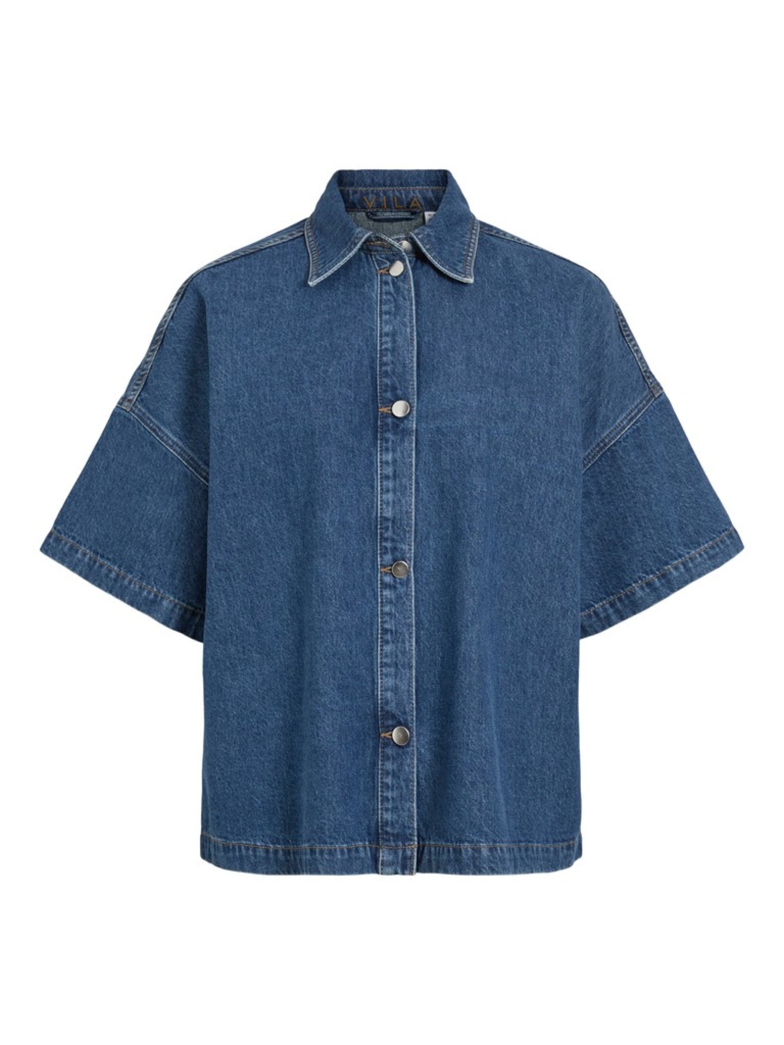 VICREEK Chemise en jean manches courtes Medium Blue Denim – VILA | Appart 17