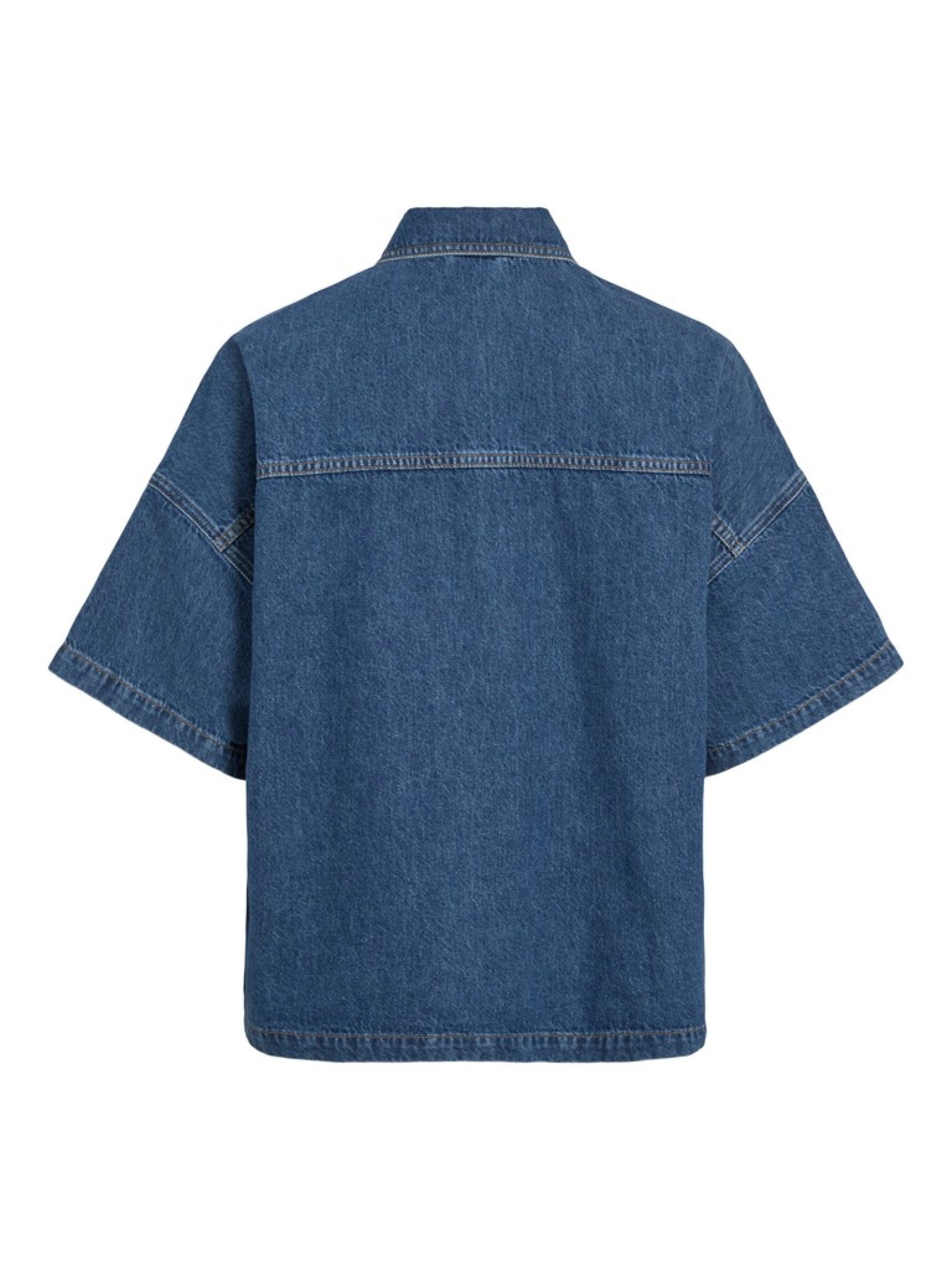 VICREEK Chemise en jean manches courtes Medium Blue Denim – VILA | Appart 17