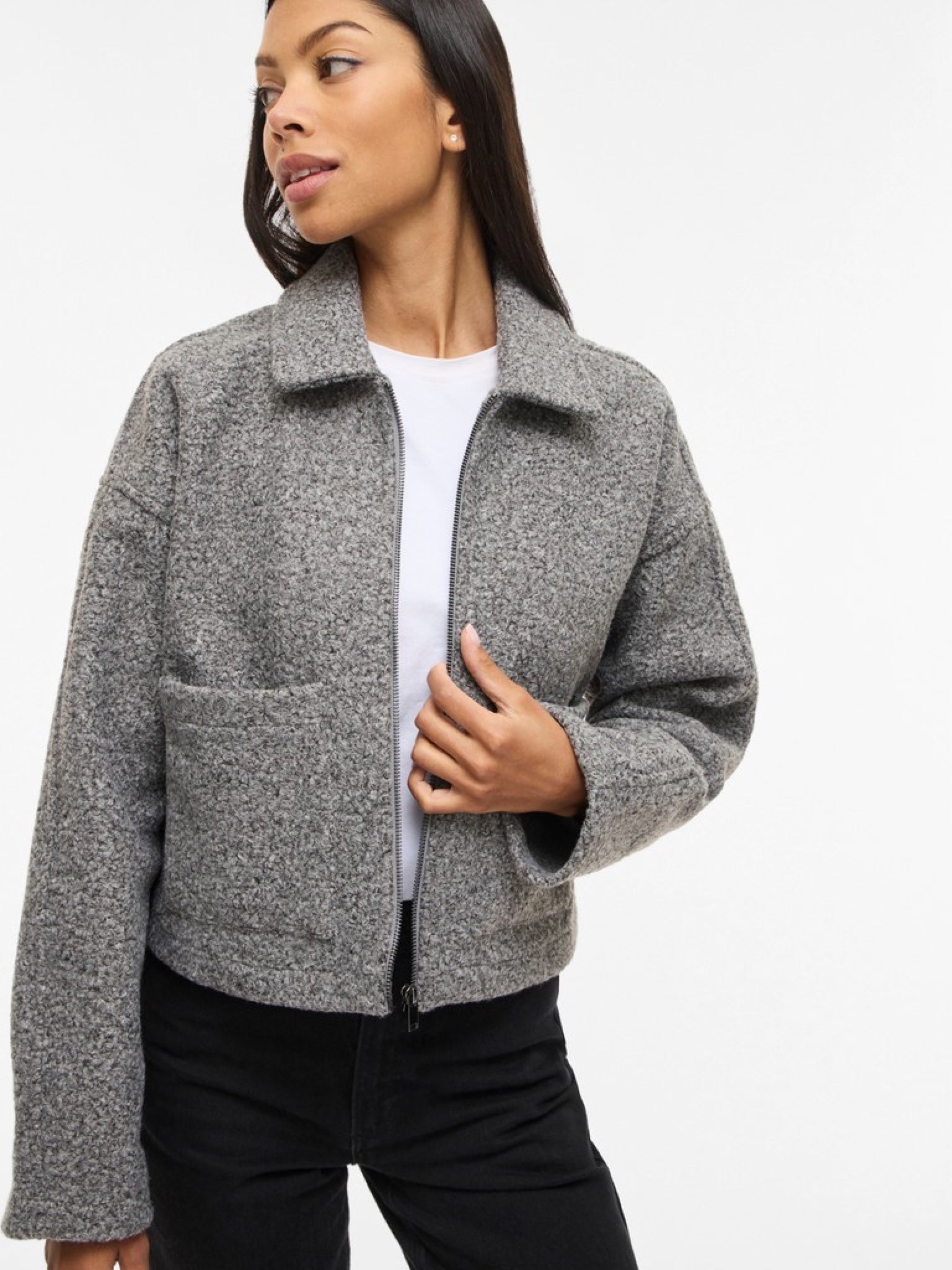 VIJADAS Veste zippée Gris chiné – VILA | Appart 17
