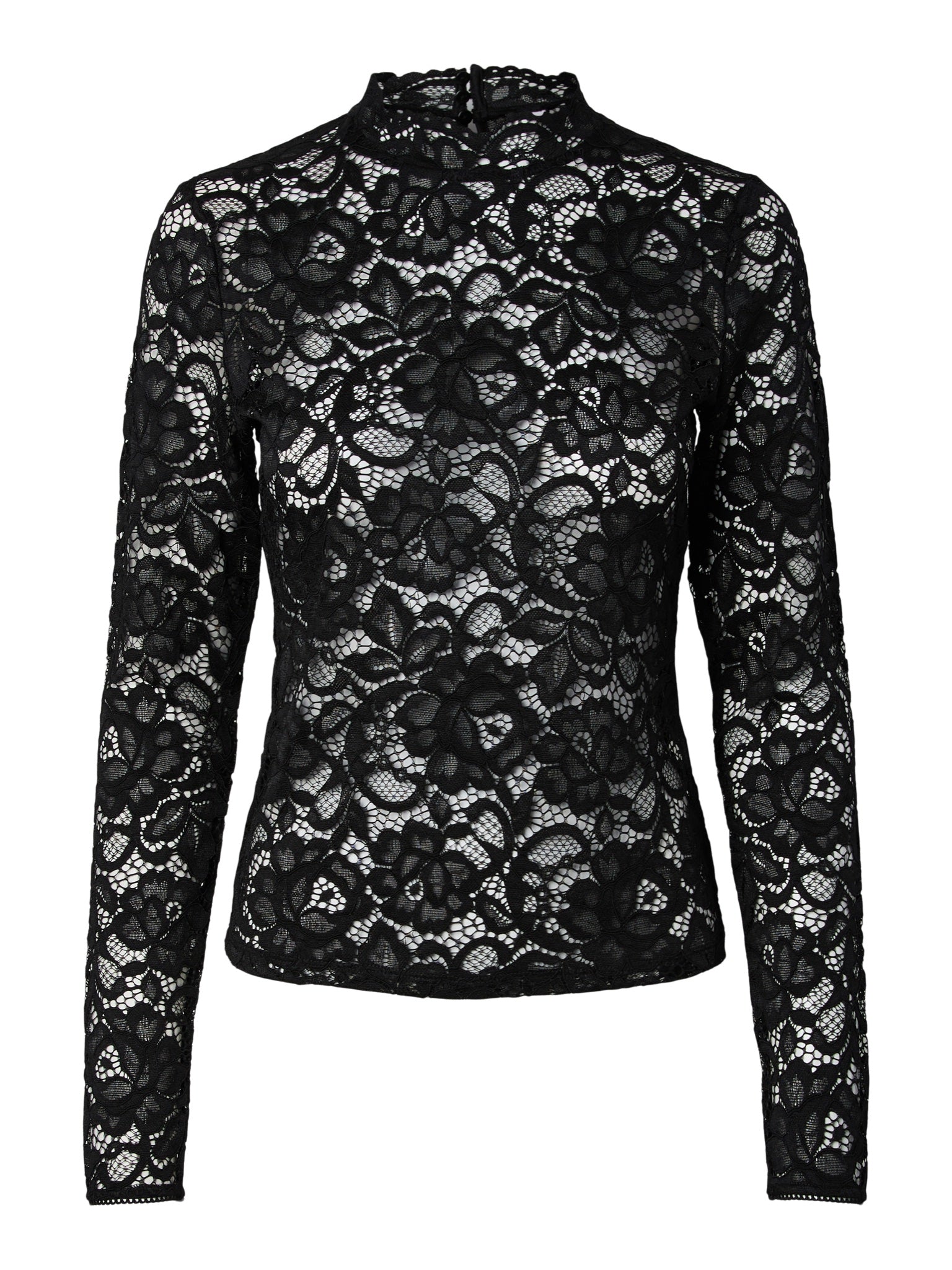 YASLACEY Top en dentelle manches longues Black – YAS | Appart 17
