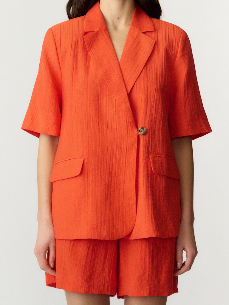YAS YASSTAW Blazer Manches 2/4 Femme Rouge cerise
