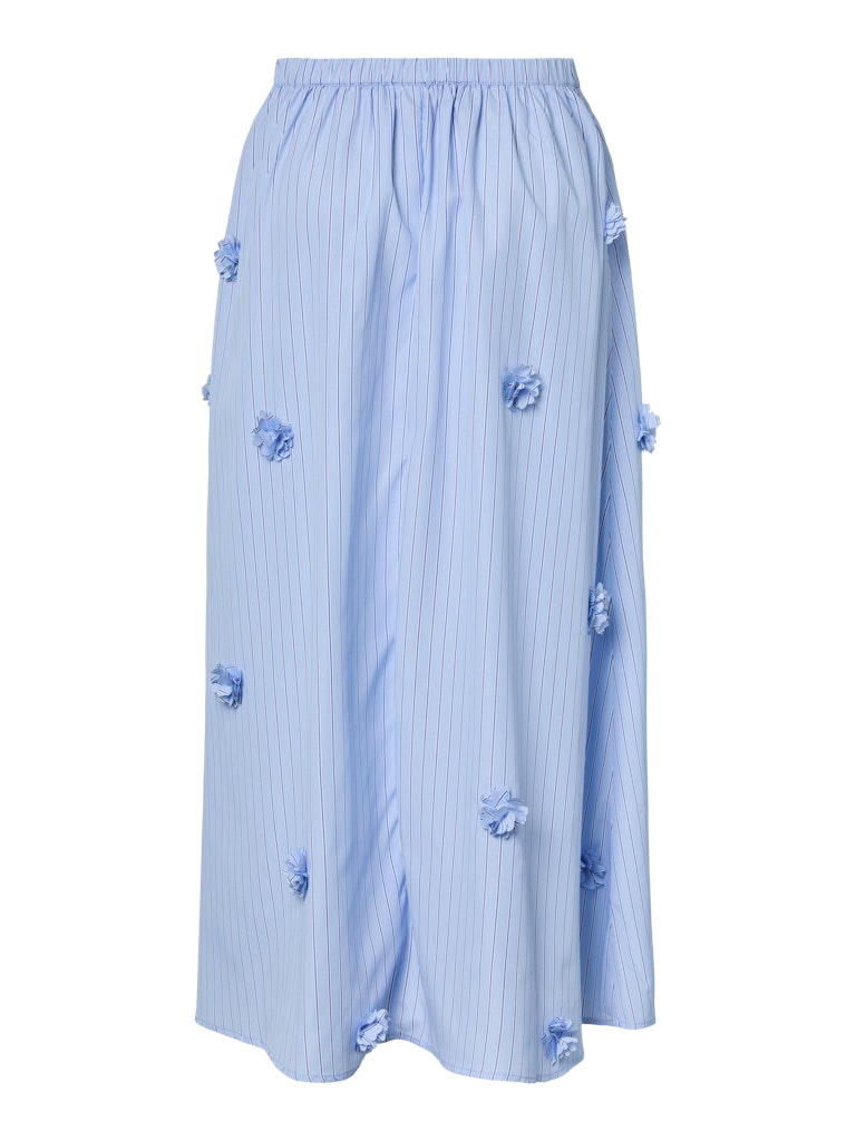 YAS YASFERIMA Jupe longue rayures Skyway bleu ciel taille haute — vue 2