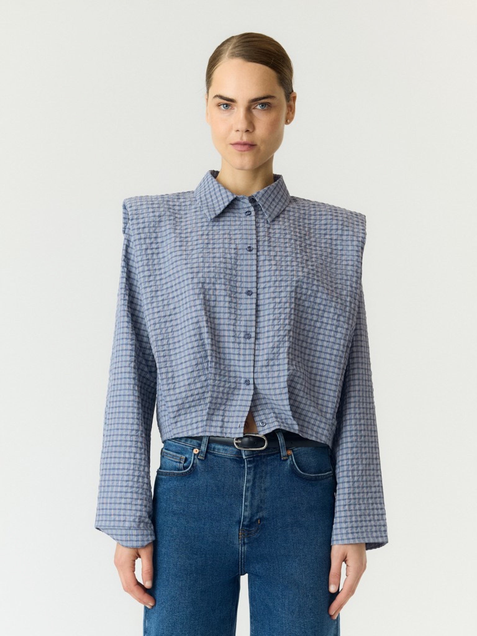 YASGILLA Chemise Navy Blazer à carreaux – YAS | Appart 17