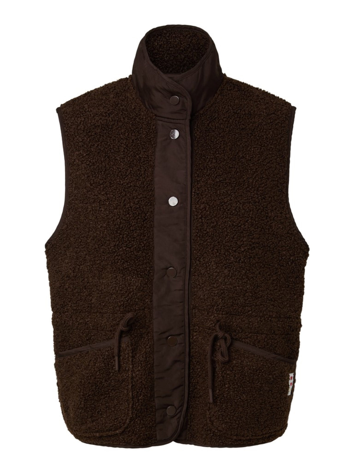 PCKATTY Gilet sans manches en teddy à col montant — Pieces — Hot Fudge — packshot 4 | Appart 17 Bruxelles