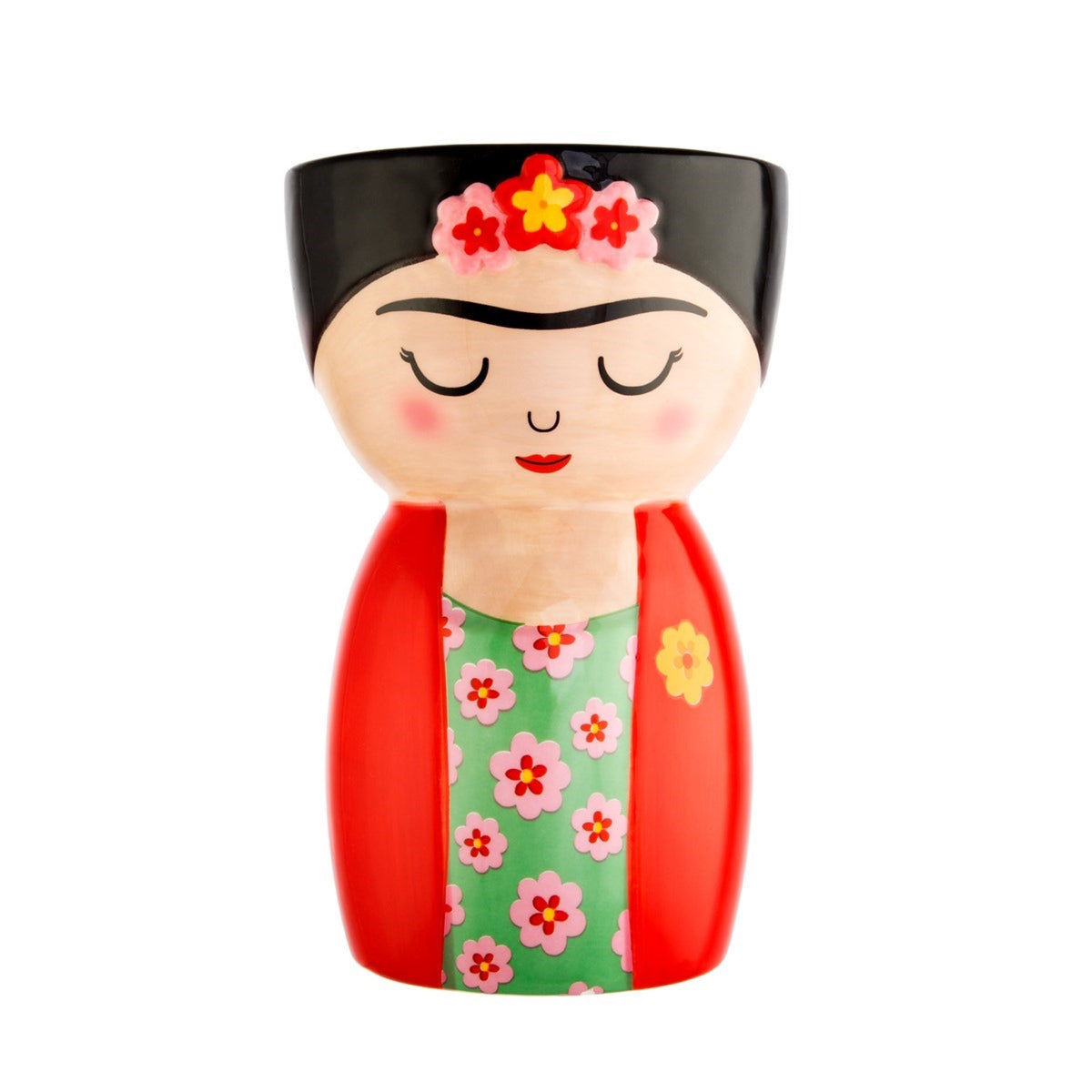 Vase Frida Kahlo en forme de buste — Sass & Belle Europe — Rouge — packshot | Appart 17 Bruxelles