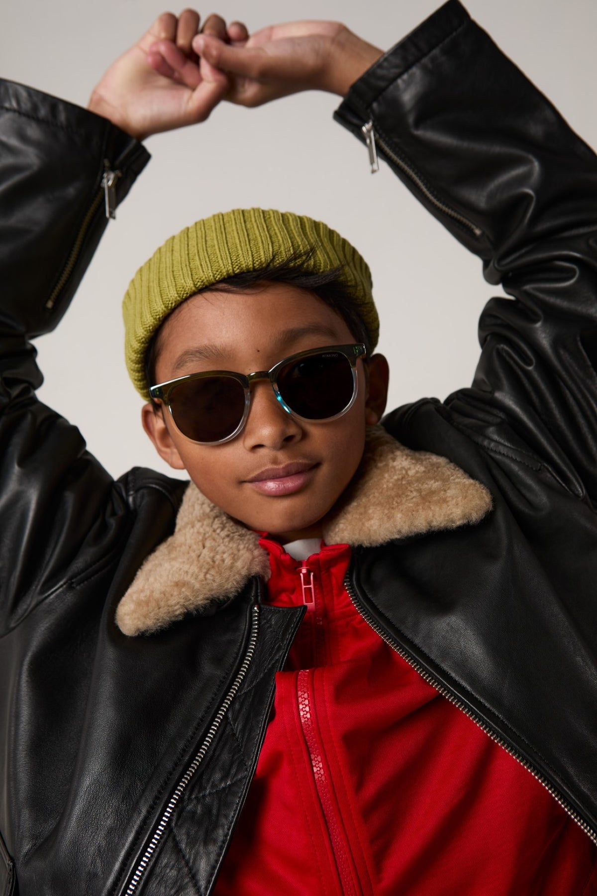 Lunettes de soleil junior 6-11 ans Francis Jr — Komono — Green Sky — packshot | Appart 17 Bruxelles