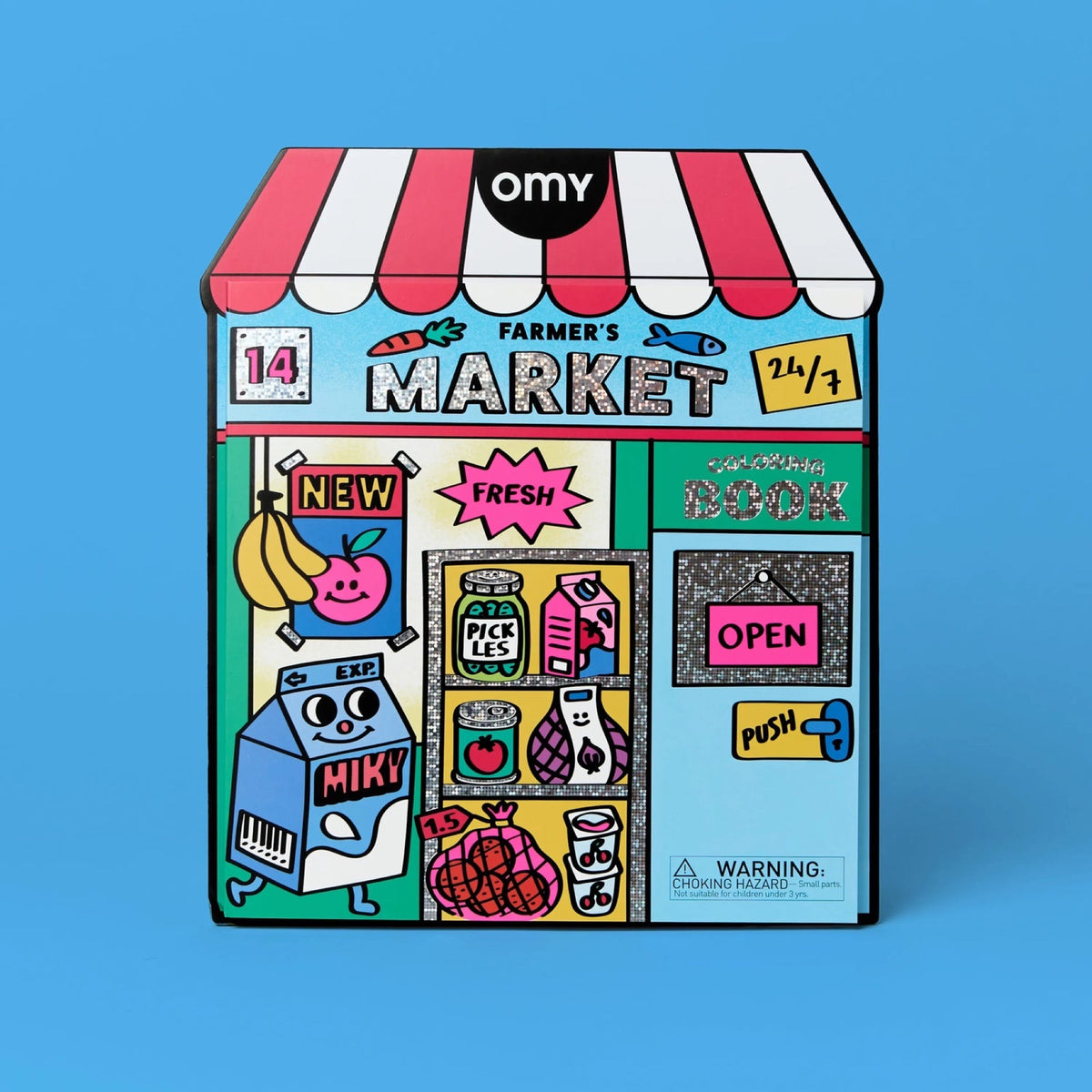 Carnet de coloriage 34 pages + stickers, Coloring Boutique — OMY — Farmer's Market — packshot | Appart 17 Bruxelles