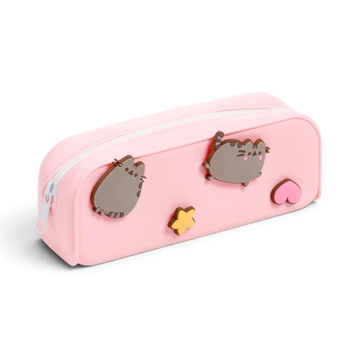 Trousse en silicone Pusheen à breloques — Puckator — Étoiles et cœurs — packshot | Appart 17 Bruxelles