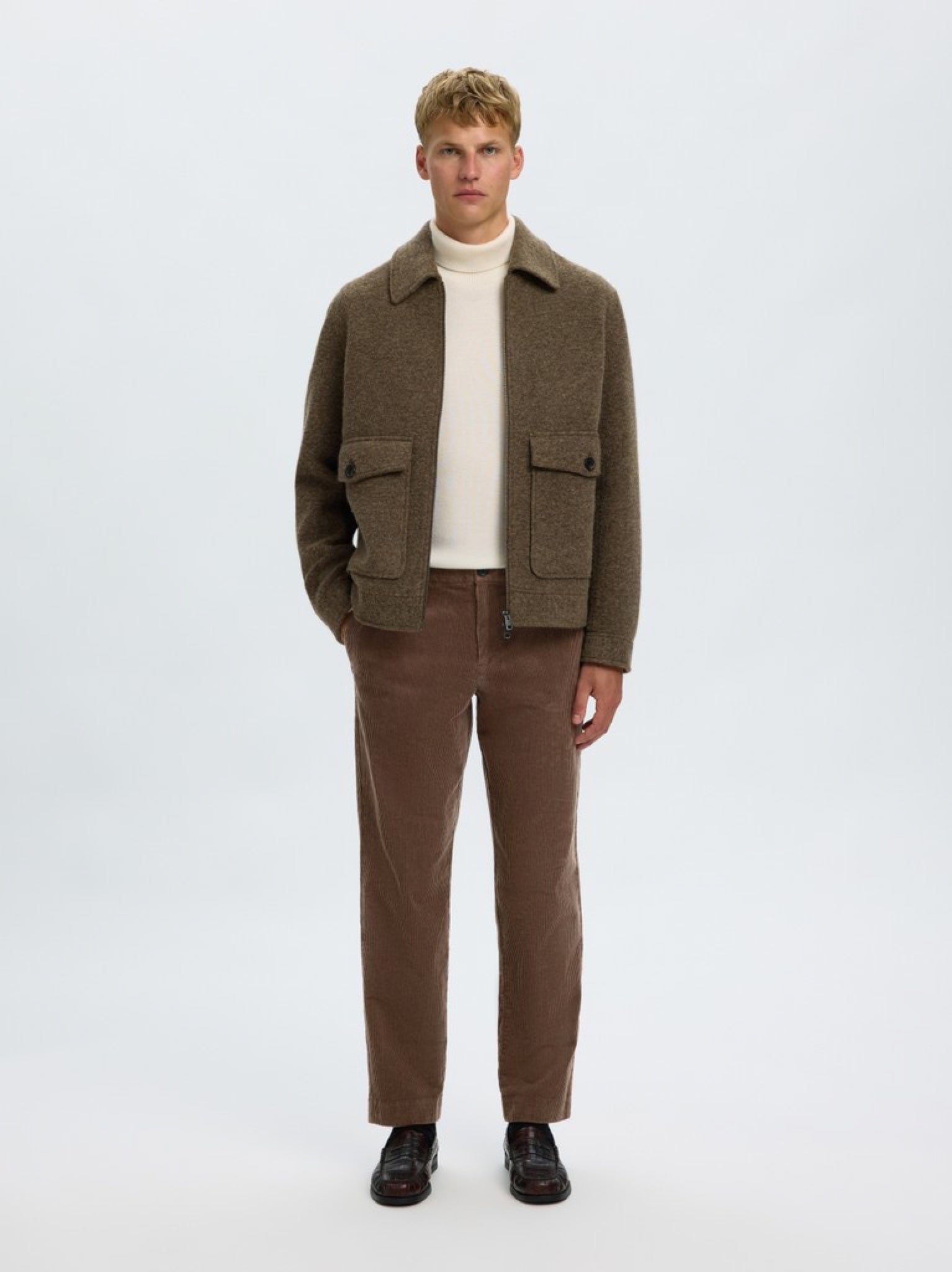 SLM190-REG Pantalon en velours côtelé — Chocolate Chip — vue 6