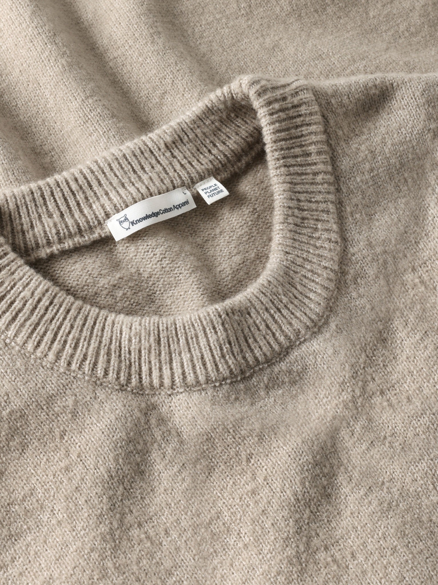 Pull Soufflé col rond en coton bio — Gris clair chiné — vue 3