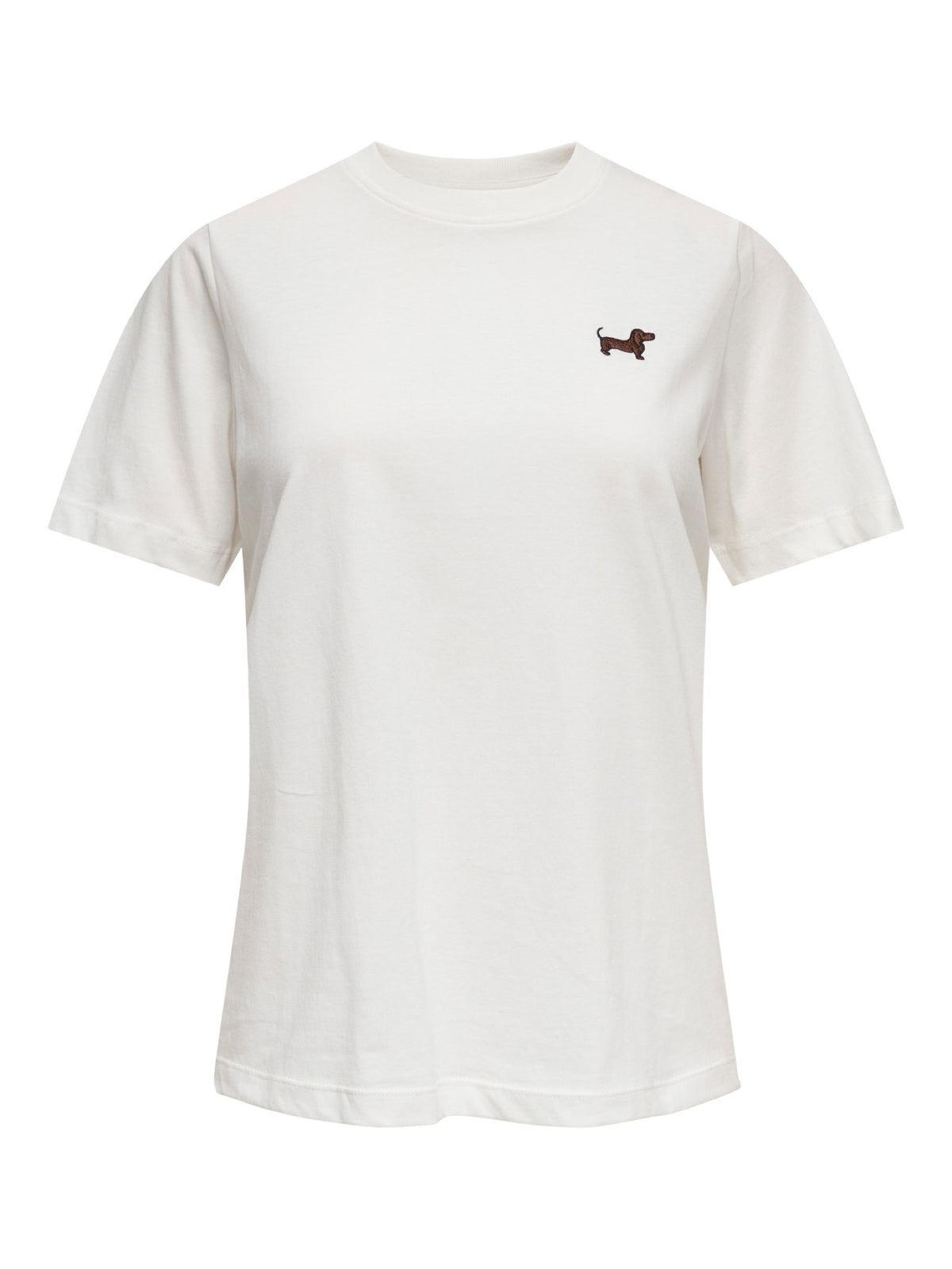 JDYPISA T-shirt col rond en coton bio à imprimé — JDY — Cloud Dancer / Dog — packshot | Appart 17 Bruxelles