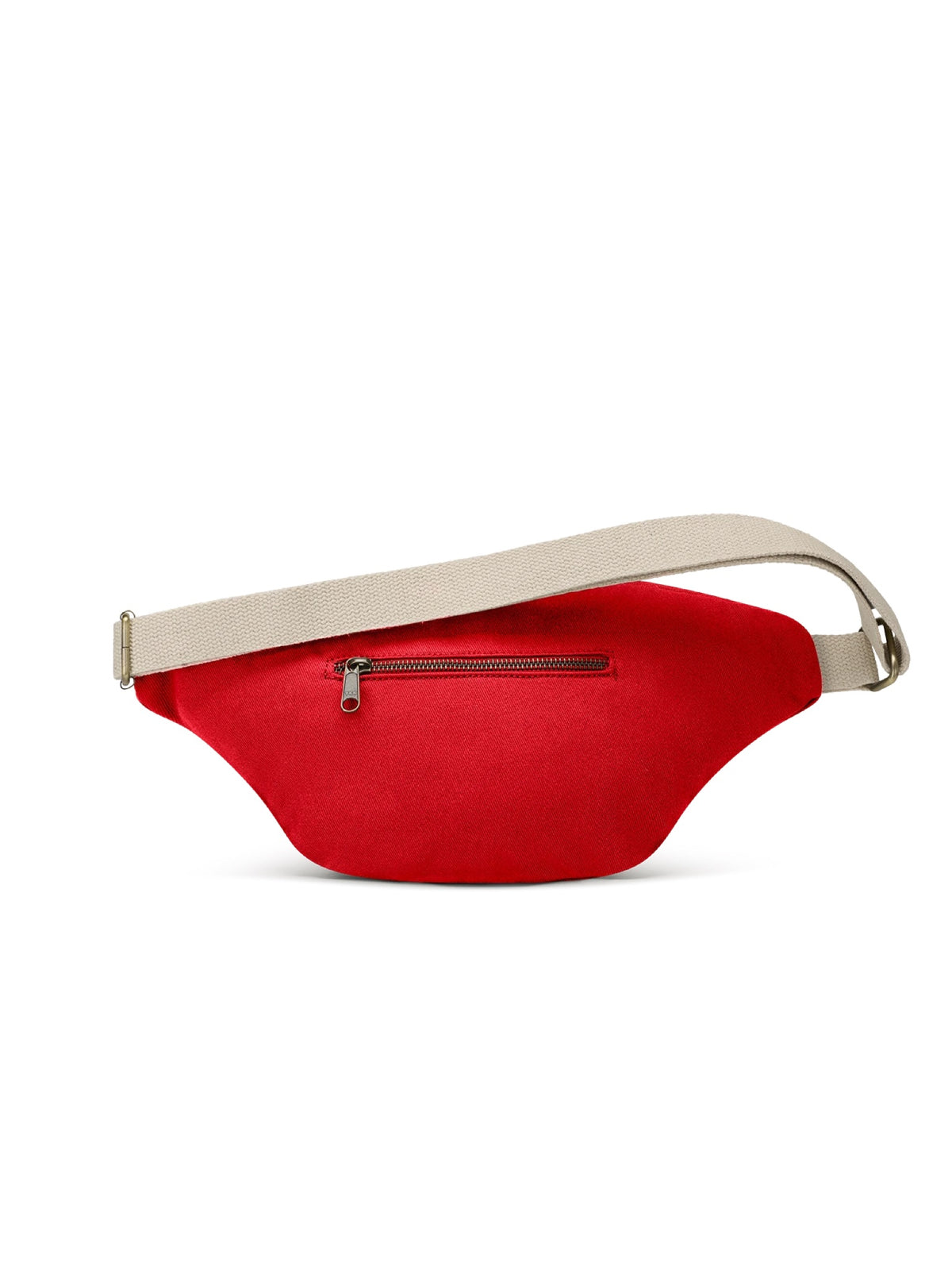 Hindbag Sofia Sac banane XL en coton bio, 2 poches zippées — Hindbag — Rouge carmin — packshot, vue de dos 3 | Appart 17 Bruxelles
