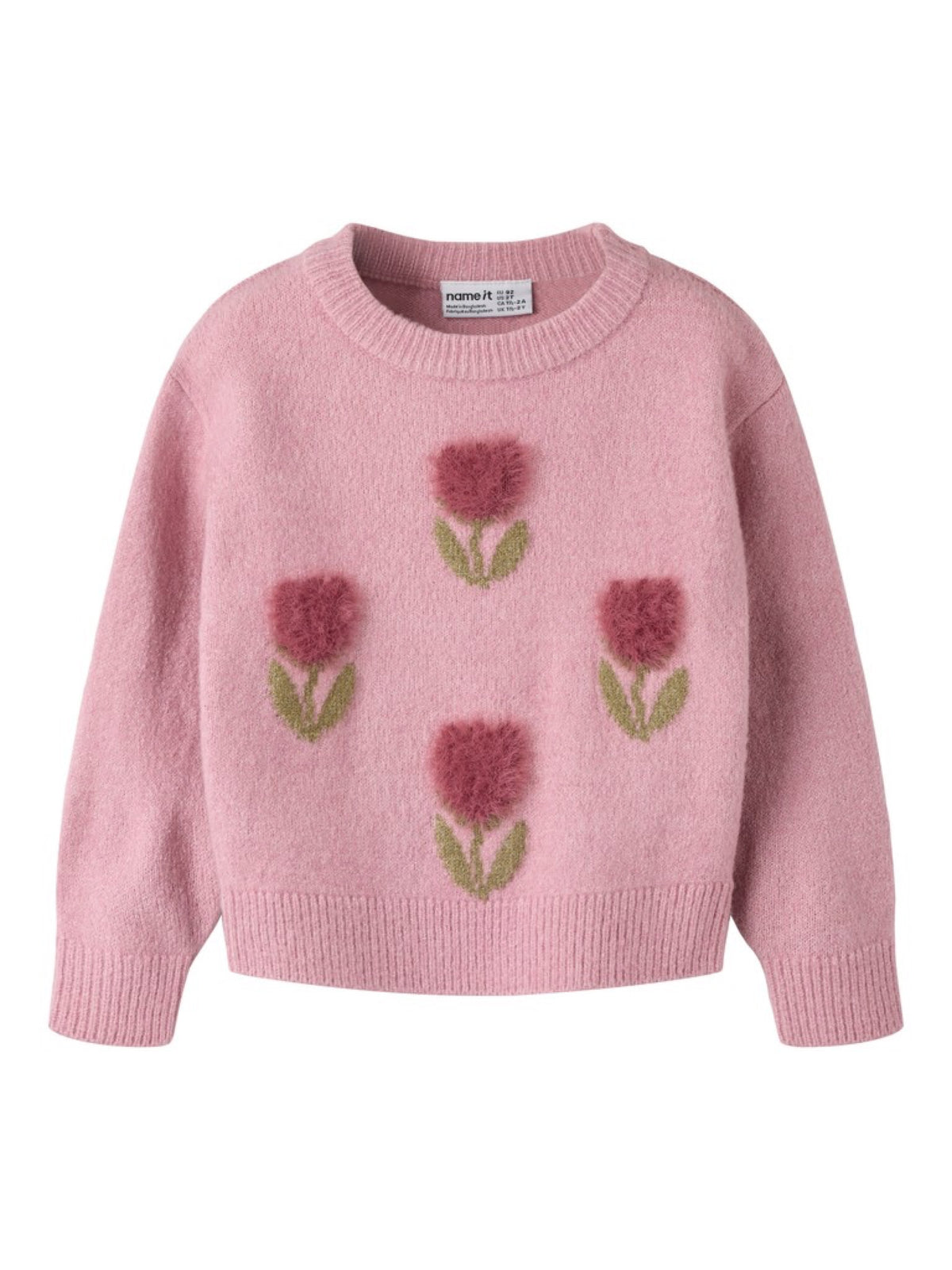 NMFOLGI Pull à tulipes fille — name it — Lilas — vue de face | Appart 17 Bruxelles