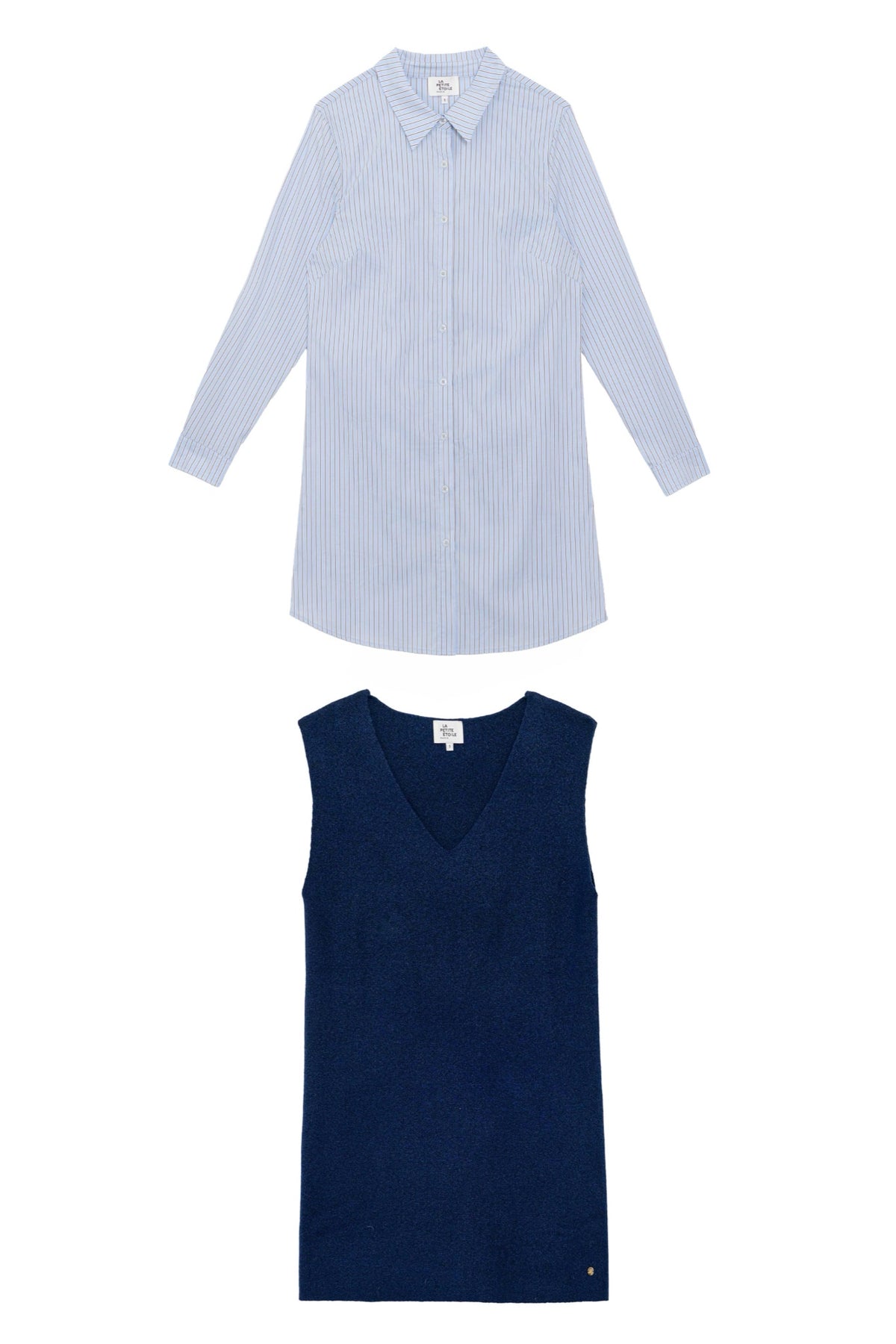 Robe 2-en-1 Modestine chemise et maille — Marine — vue 5
