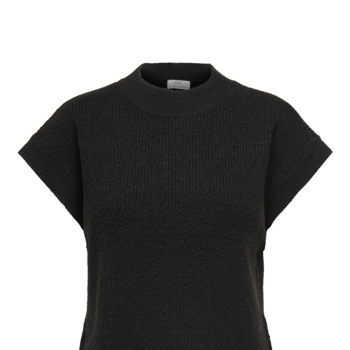 JDYELNE Pull manches courtes col rond en maille douce — JDY — Black — packshot | Appart 17 Bruxelles