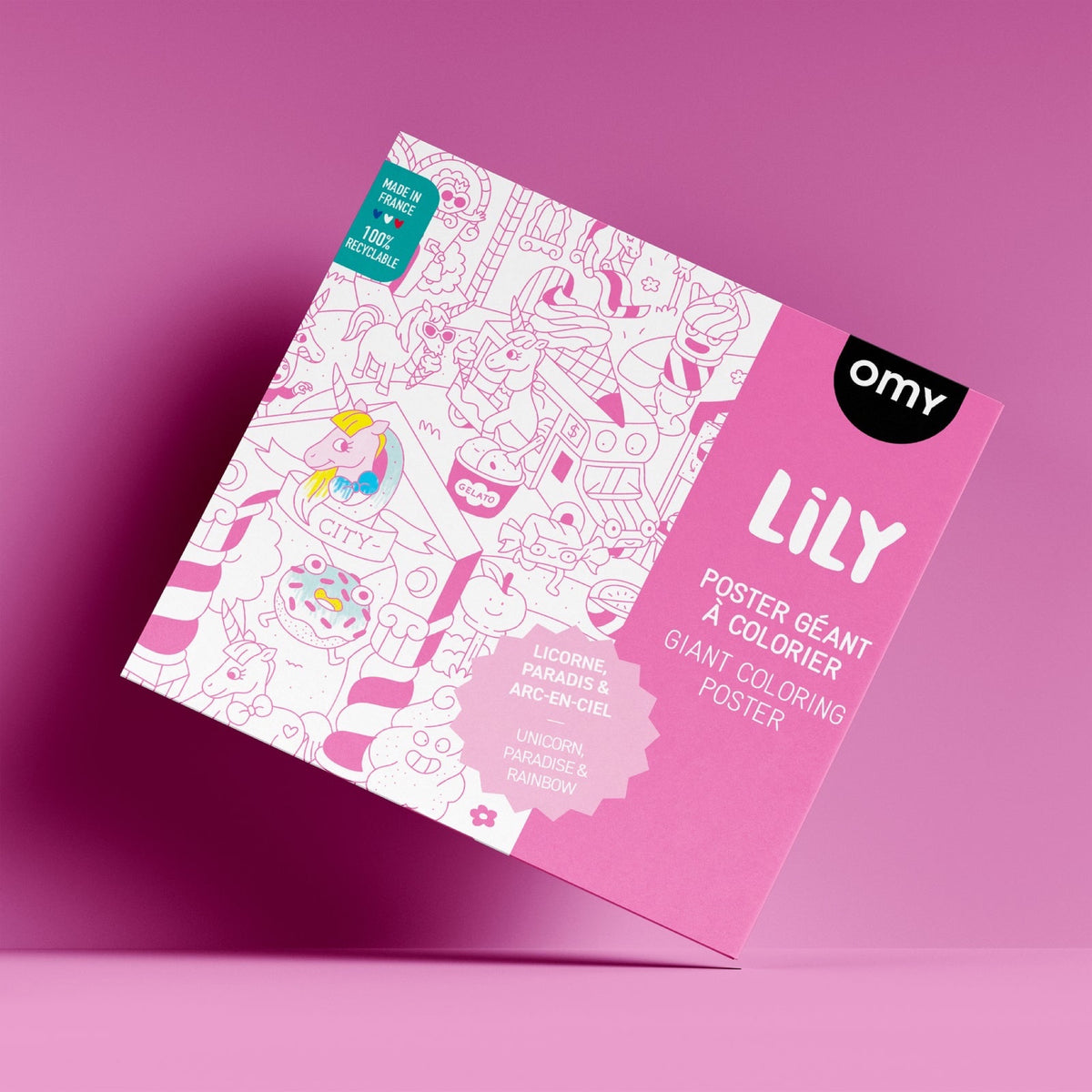 Poster géant à colorier 70 × 100 cm — OMY — Lily — packshot | Appart 17 Bruxelles