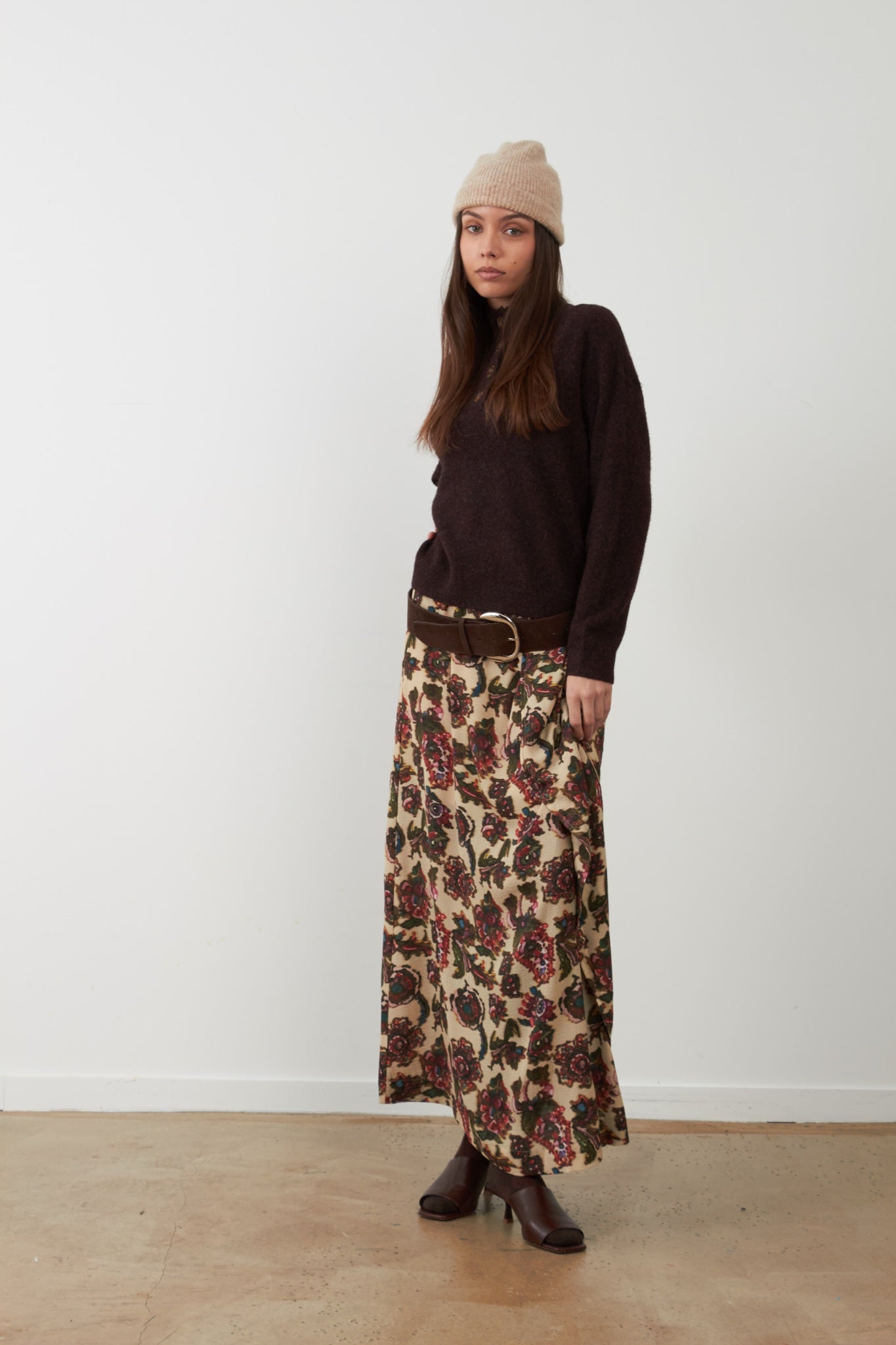 NATHANIELLE Pull en maille laine mélangée — Burgundy — vue 4