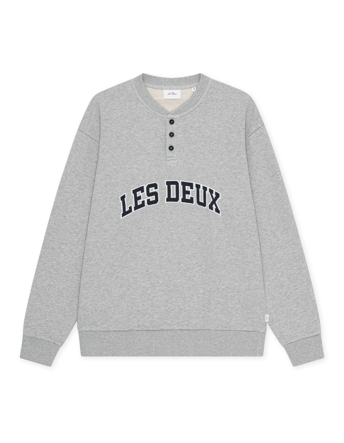 Half Buttoned Sweatshirt à patte boutonnée — Les Deux — Grey Melange — packshot 5 | Appart 17 Bruxelles